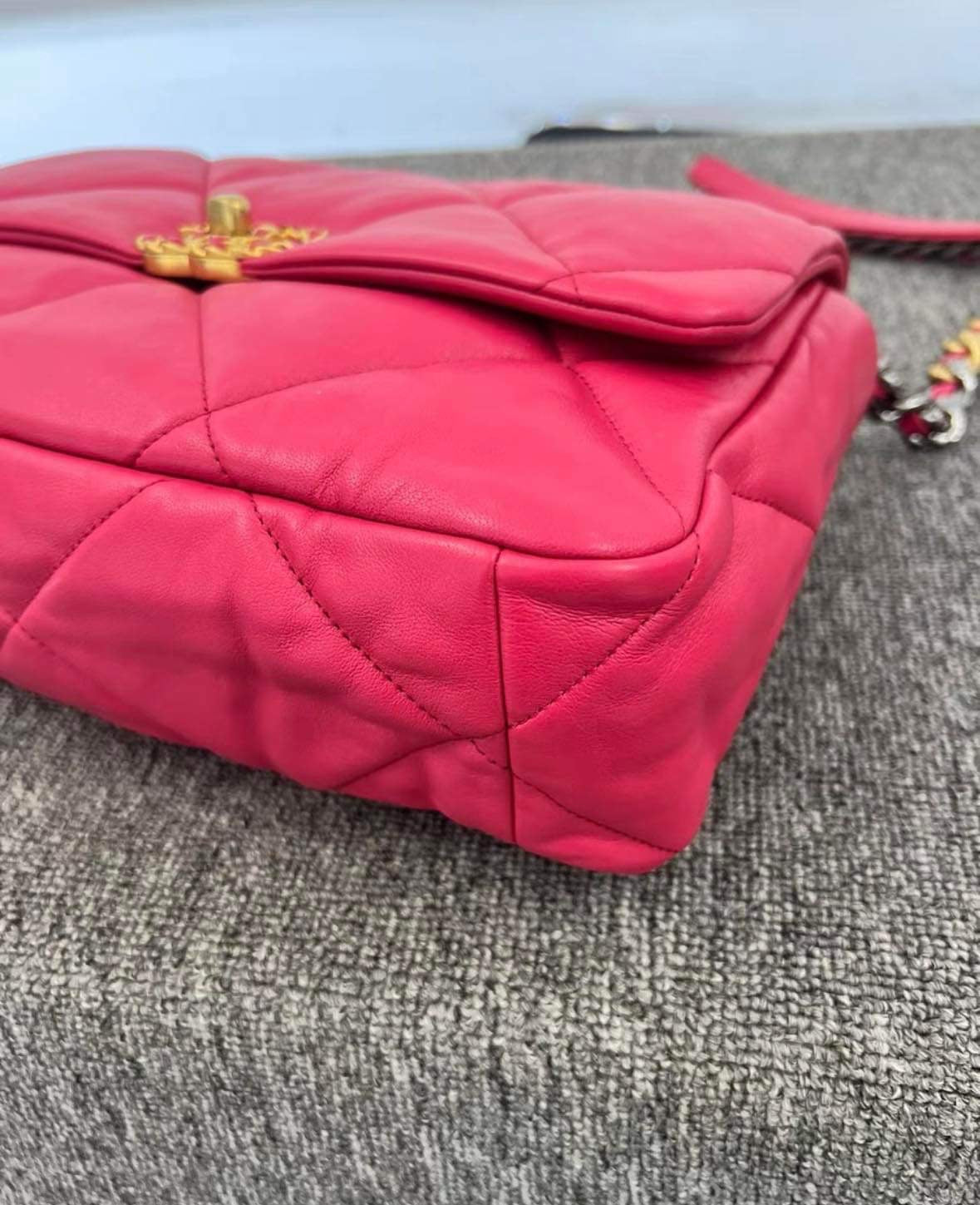 Chanel medium 19 deep raspberry pink flap