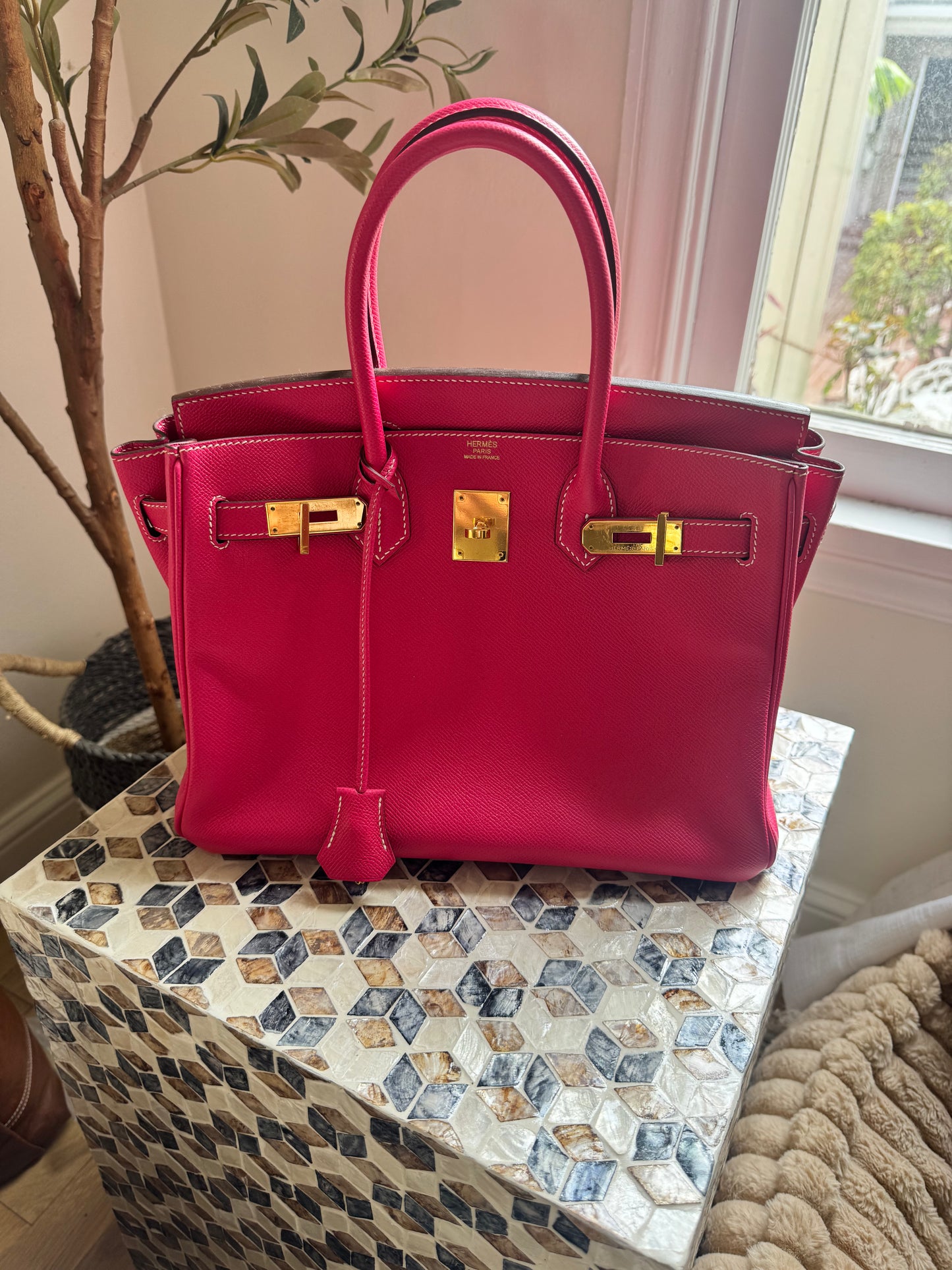 Hermes Birkin 30 Rose Tyrein Epsom Leather Candy Collection