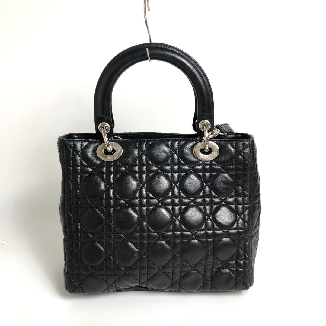 Black Lambskin Medium Lady Dior