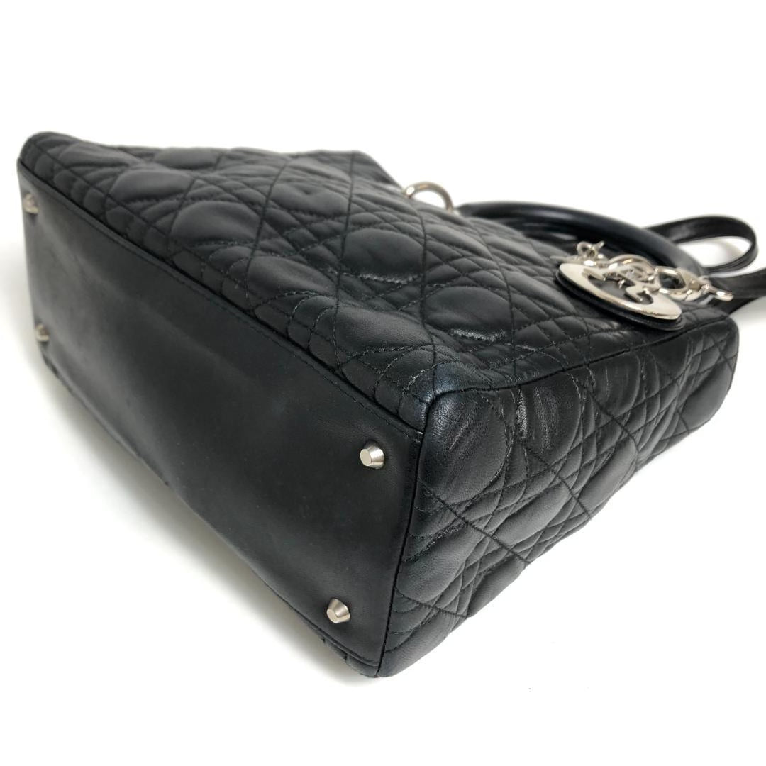Black Lambskin Medium Lady Dior