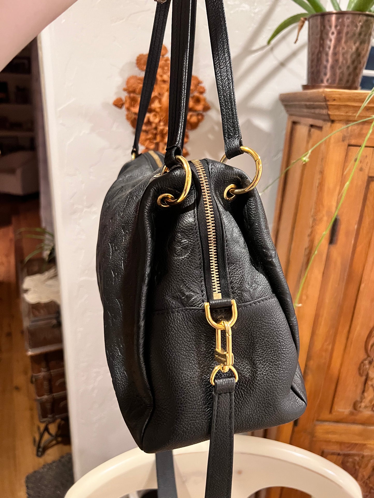 Louis Vuitton black empreinte ponty 2way tote