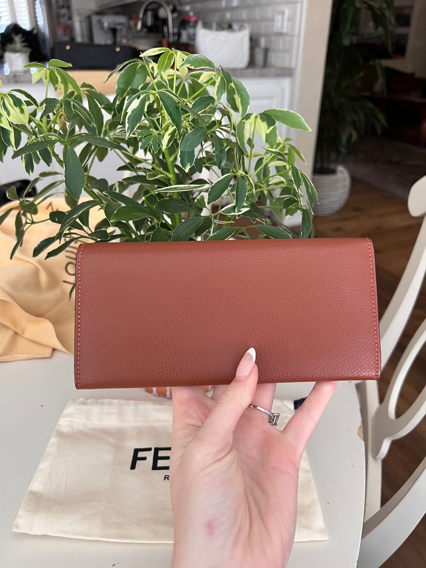 Fendi leather continental long wallet