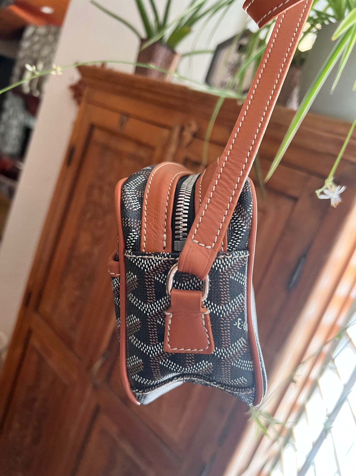 Goyard cap sac vert camera crossbody bag
