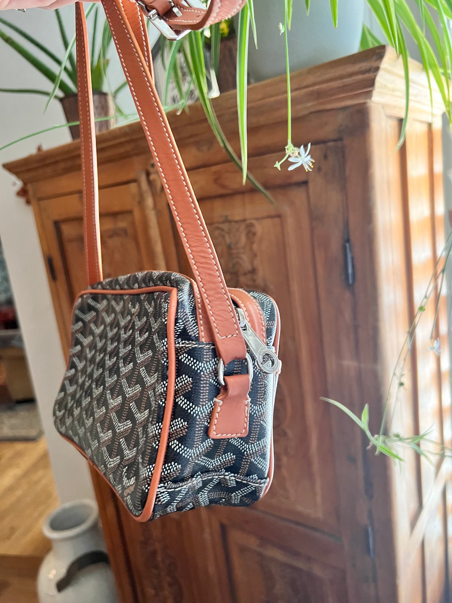 Goyard cap sac vert camera crossbody bag