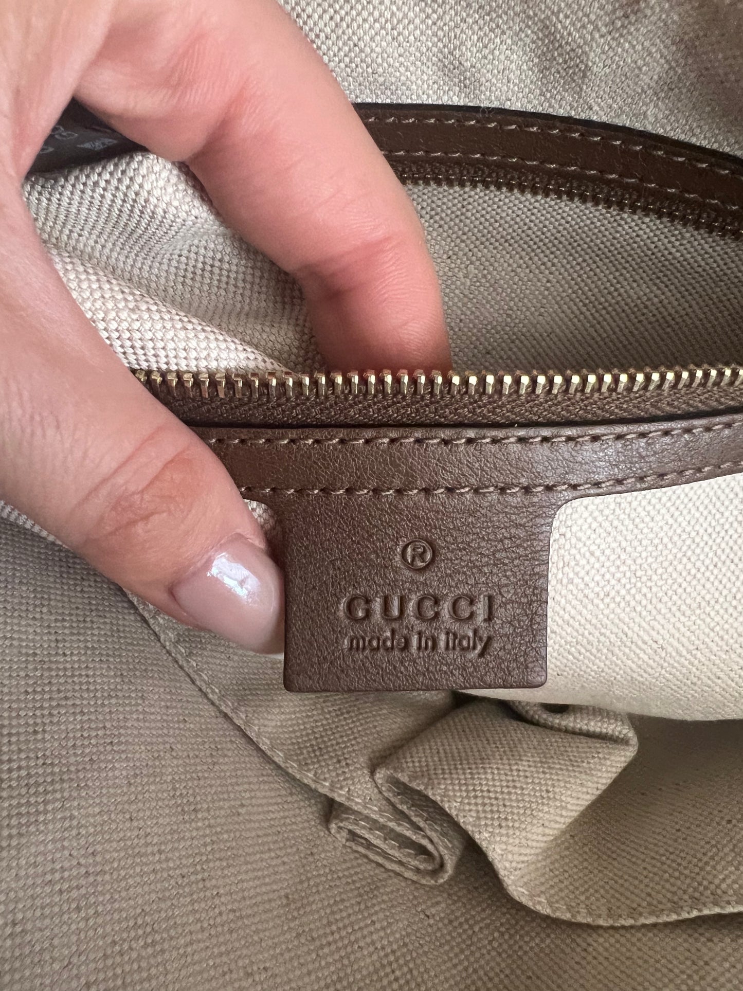 Gucci GG coated canvas dome 2 way zip tote