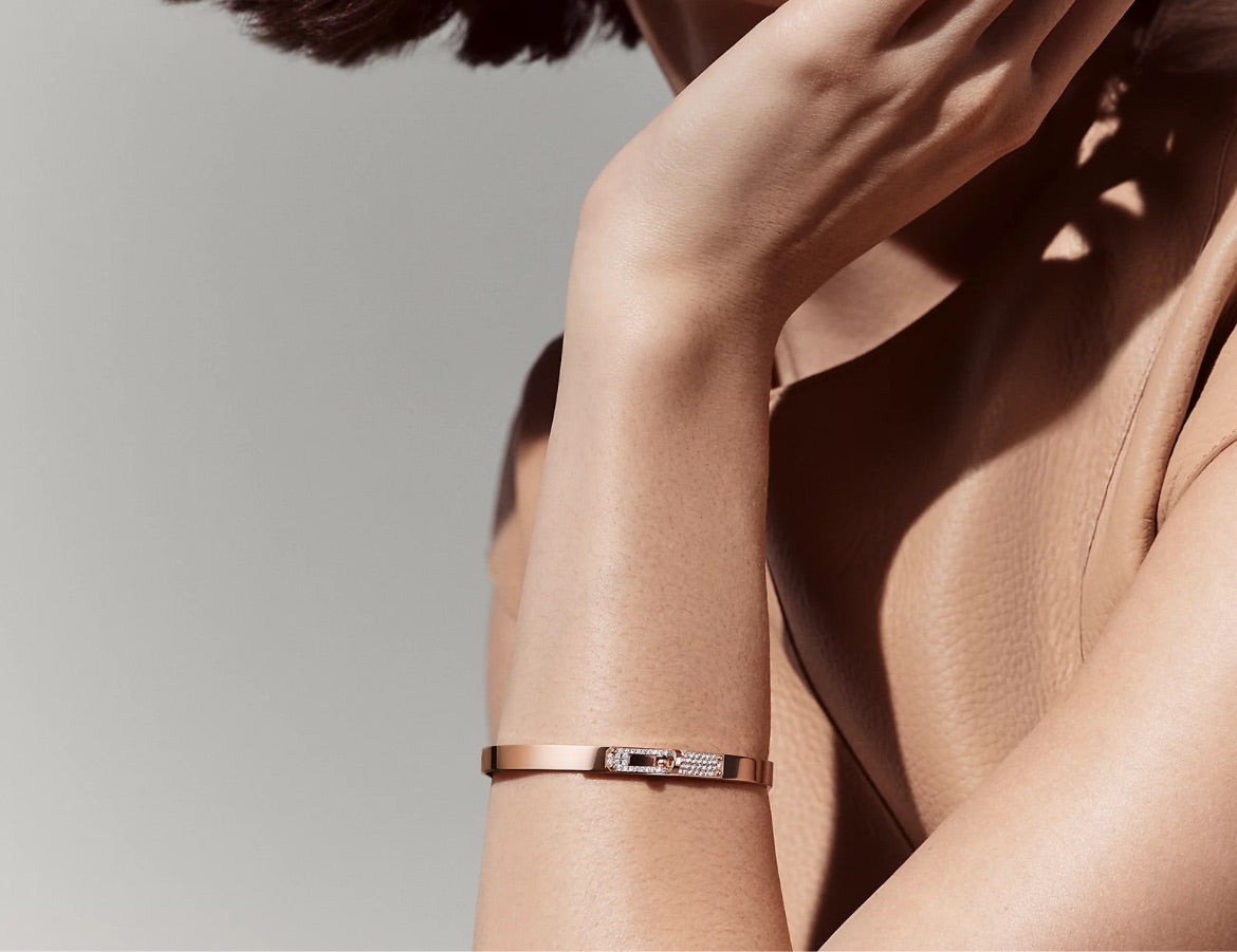 New Hermes Kelly bracelet small rose gold pave - partial payment