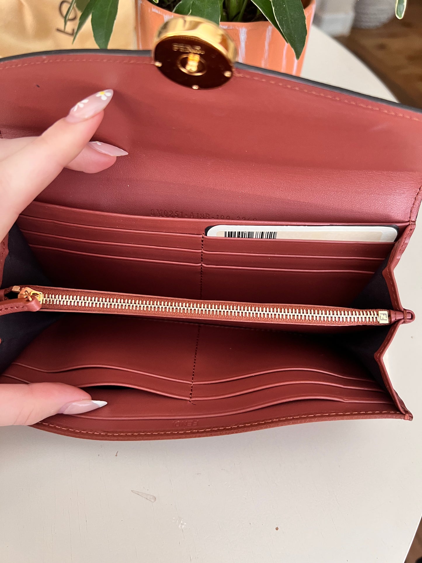 Fendi leather continental long wallet