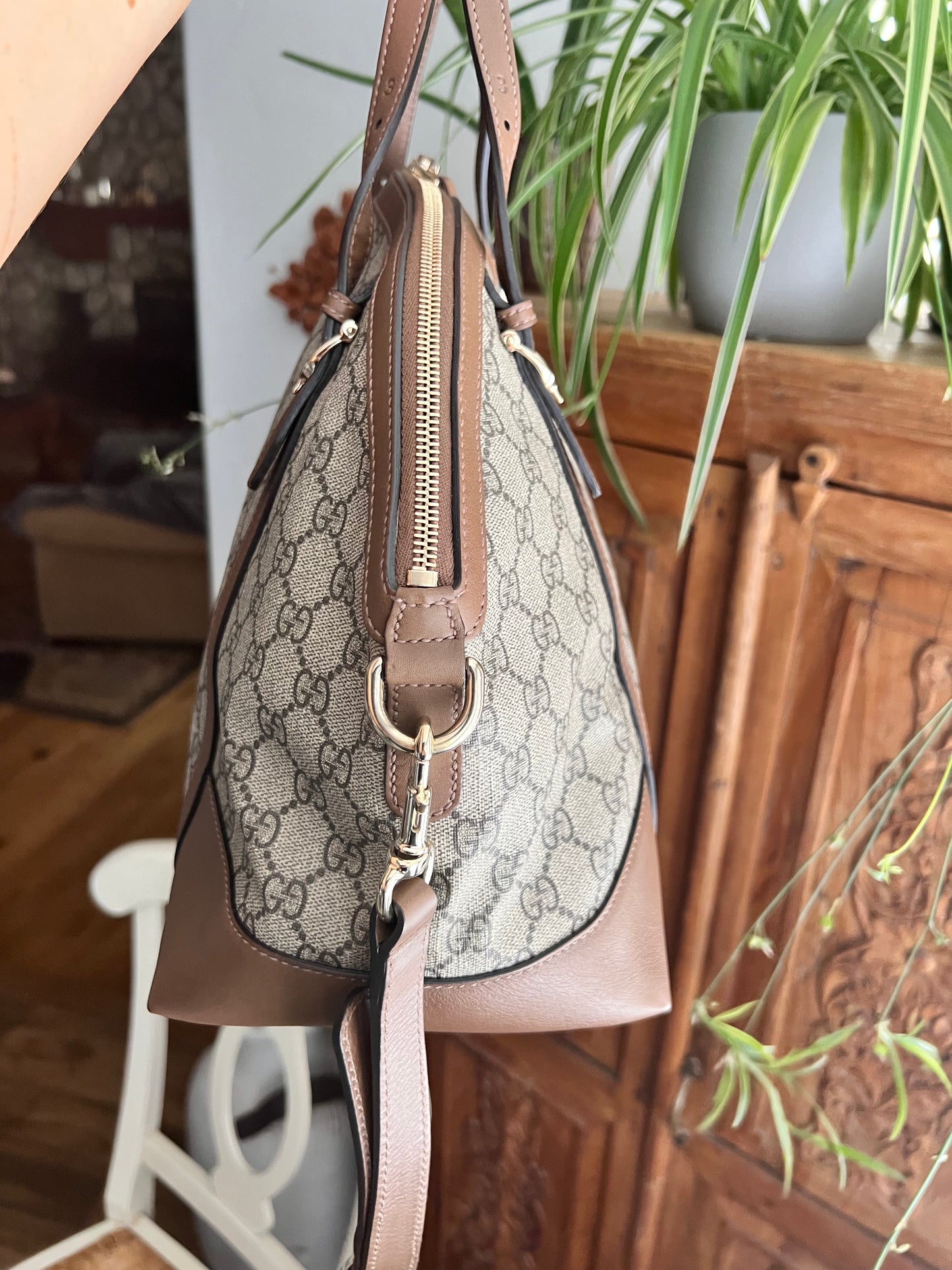 Gucci GG coated canvas dome 2 way zip tote