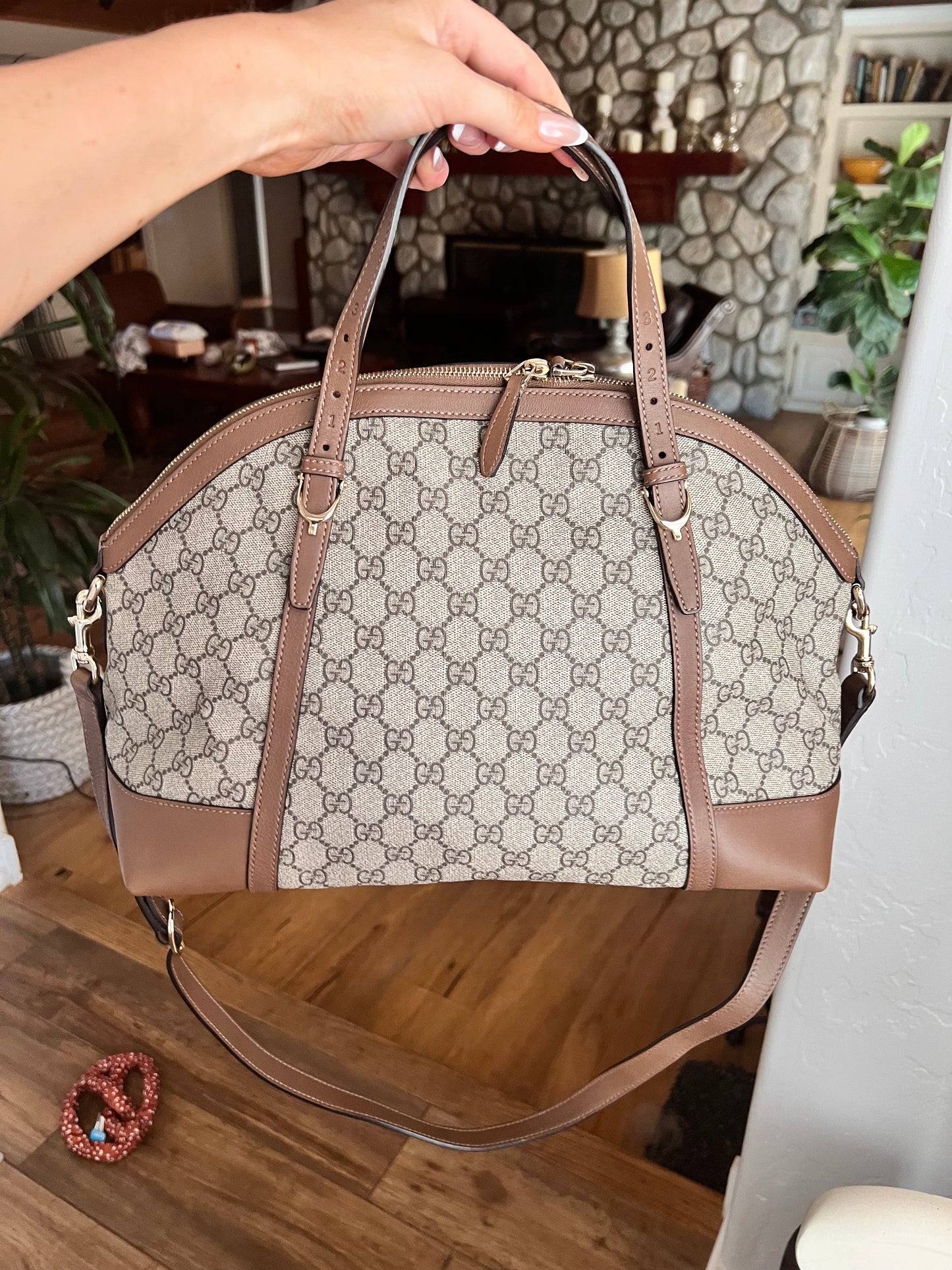 Gucci GG coated canvas dome 2 way zip tote