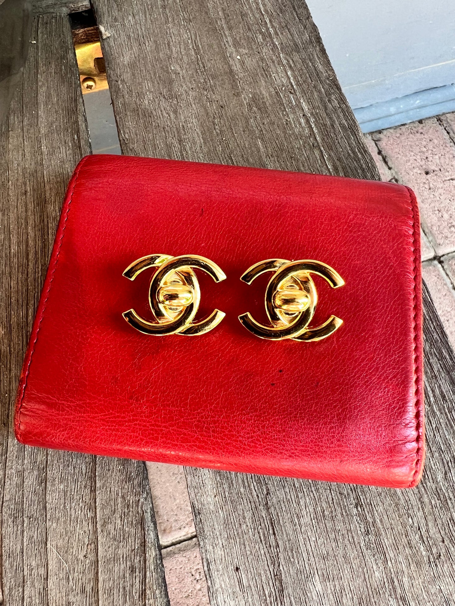 Chanel CC turn lock large earrings