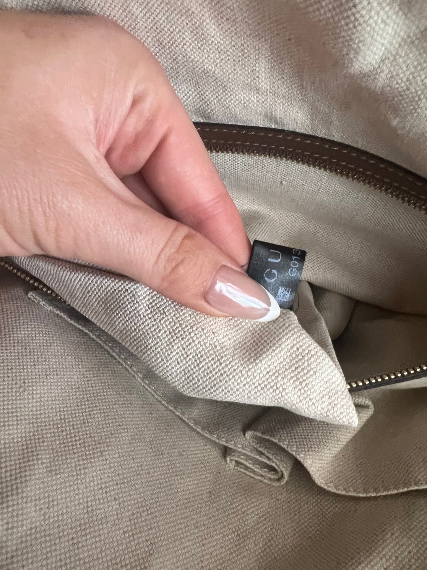 Gucci GG coated canvas dome 2 way zip tote