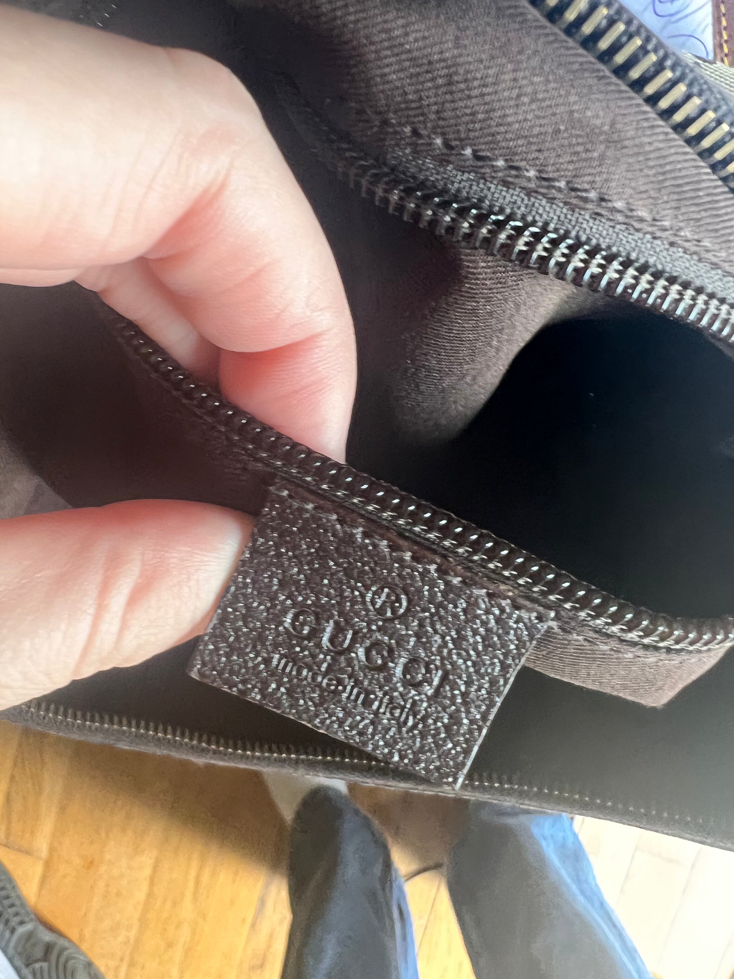 Gucci GG canvas half crescent messenger bag