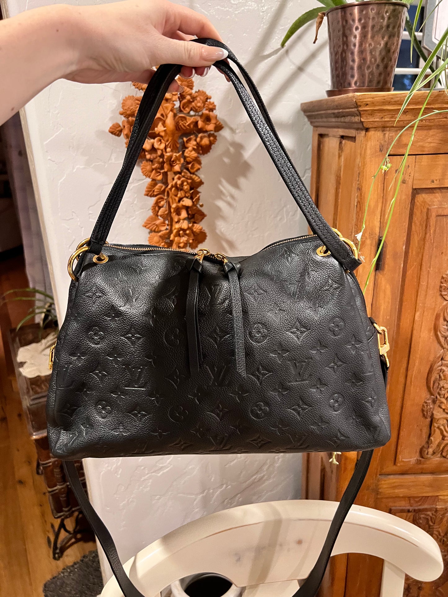 Louis Vuitton black empreinte ponty 2way tote