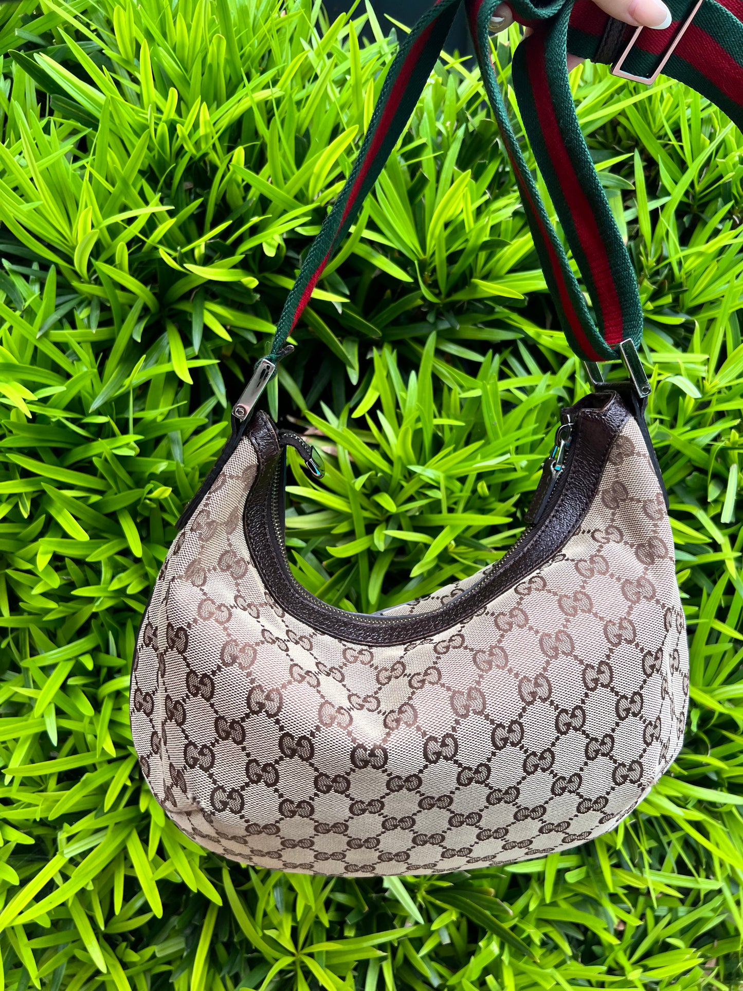 Gucci GG canvas half crescent messenger bag