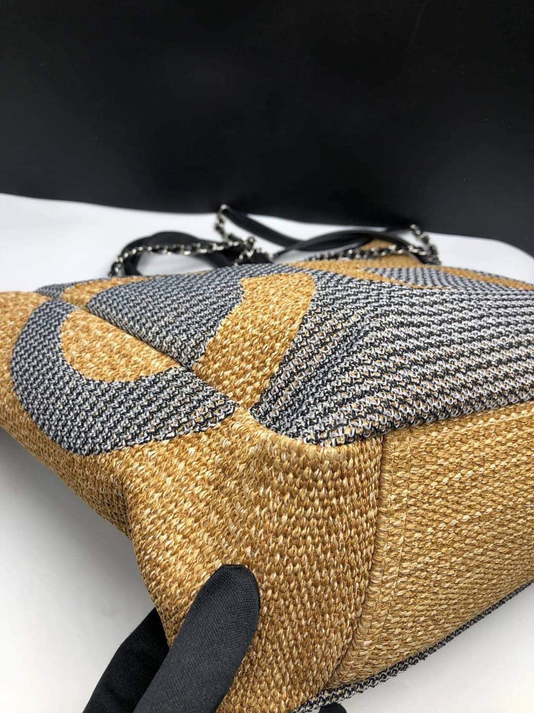 Chanel Deauville Woven Large Shopping Tote Bag