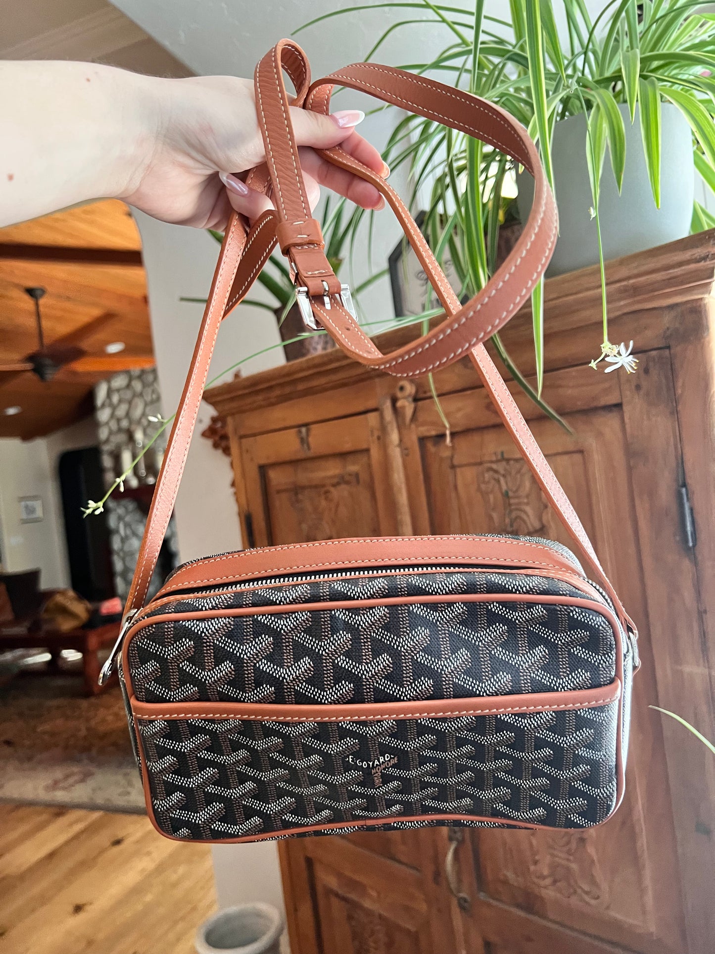 Goyard cap sac vert camera crossbody bag
