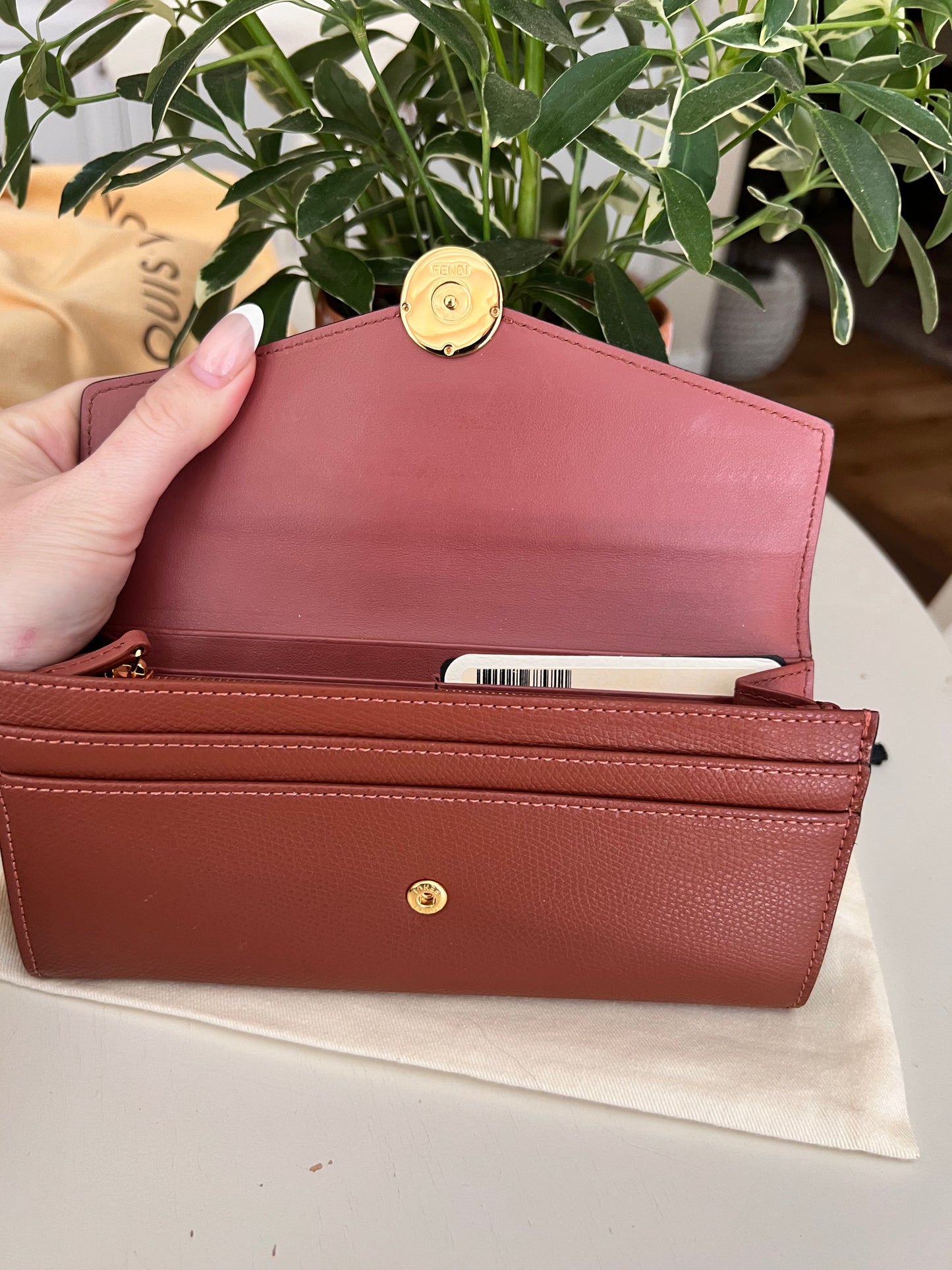 Fendi leather continental long wallet