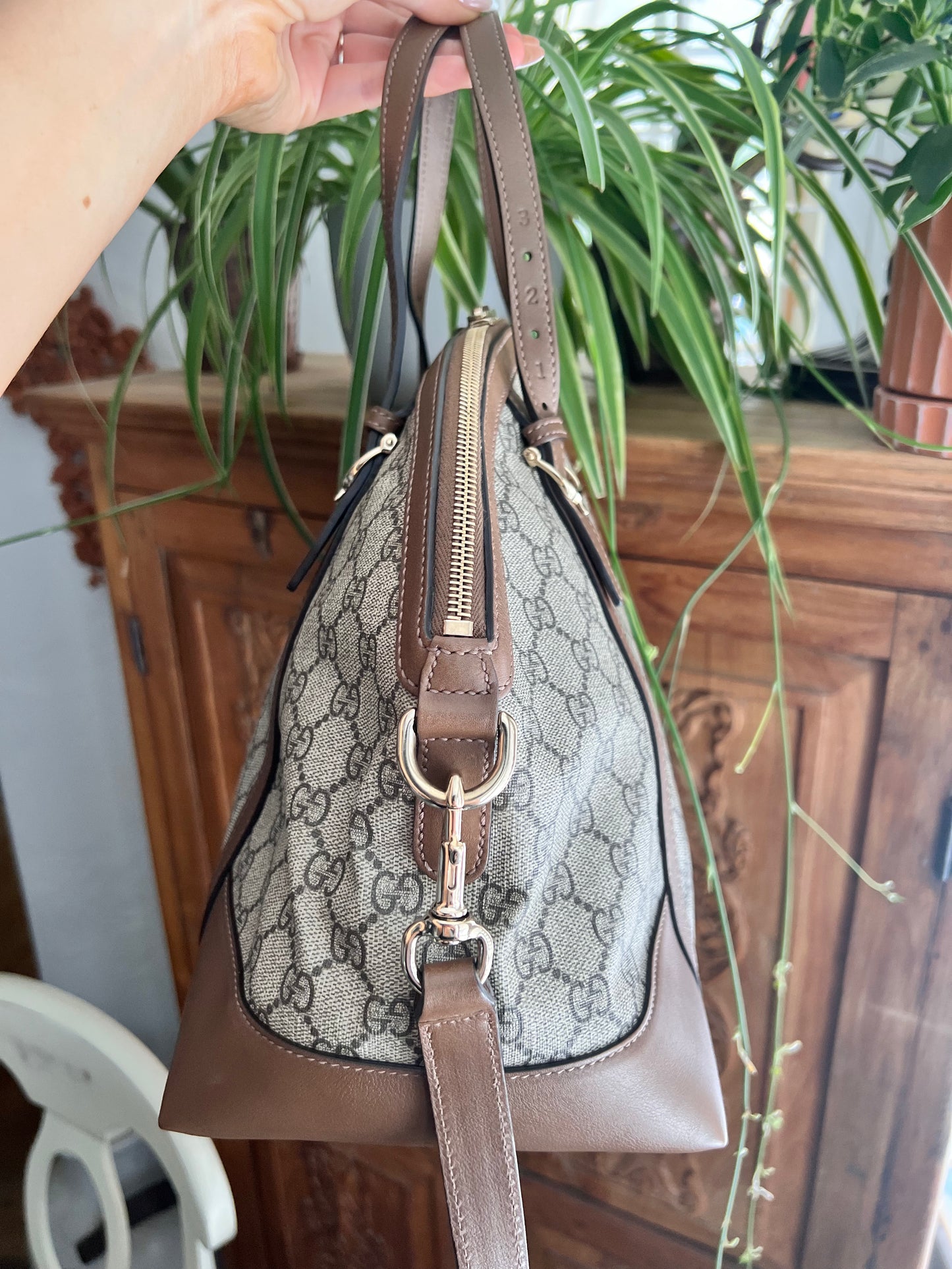 Gucci GG coated canvas dome 2 way zip tote