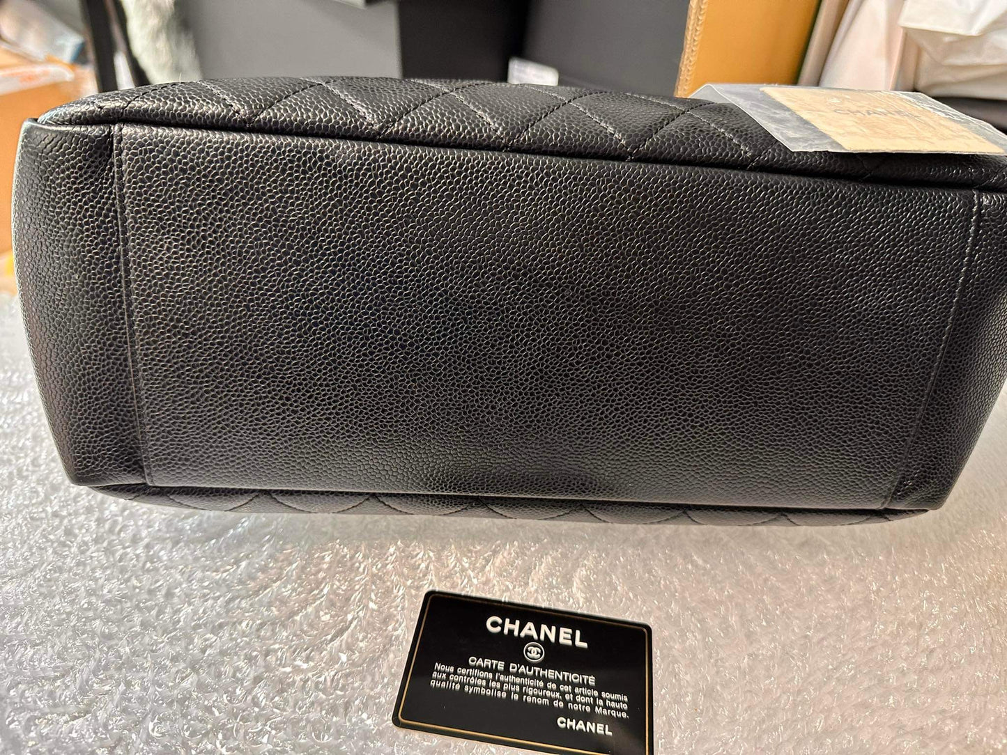 Chanel grand shopper tote black caviar gold hardware