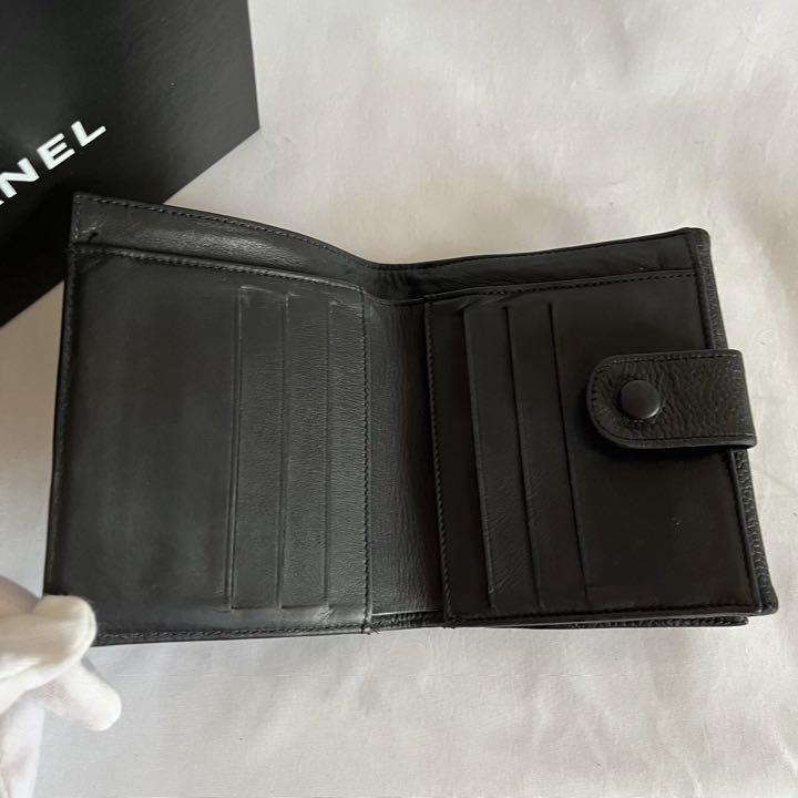 Chanel vintage caviar compact double sided wallet