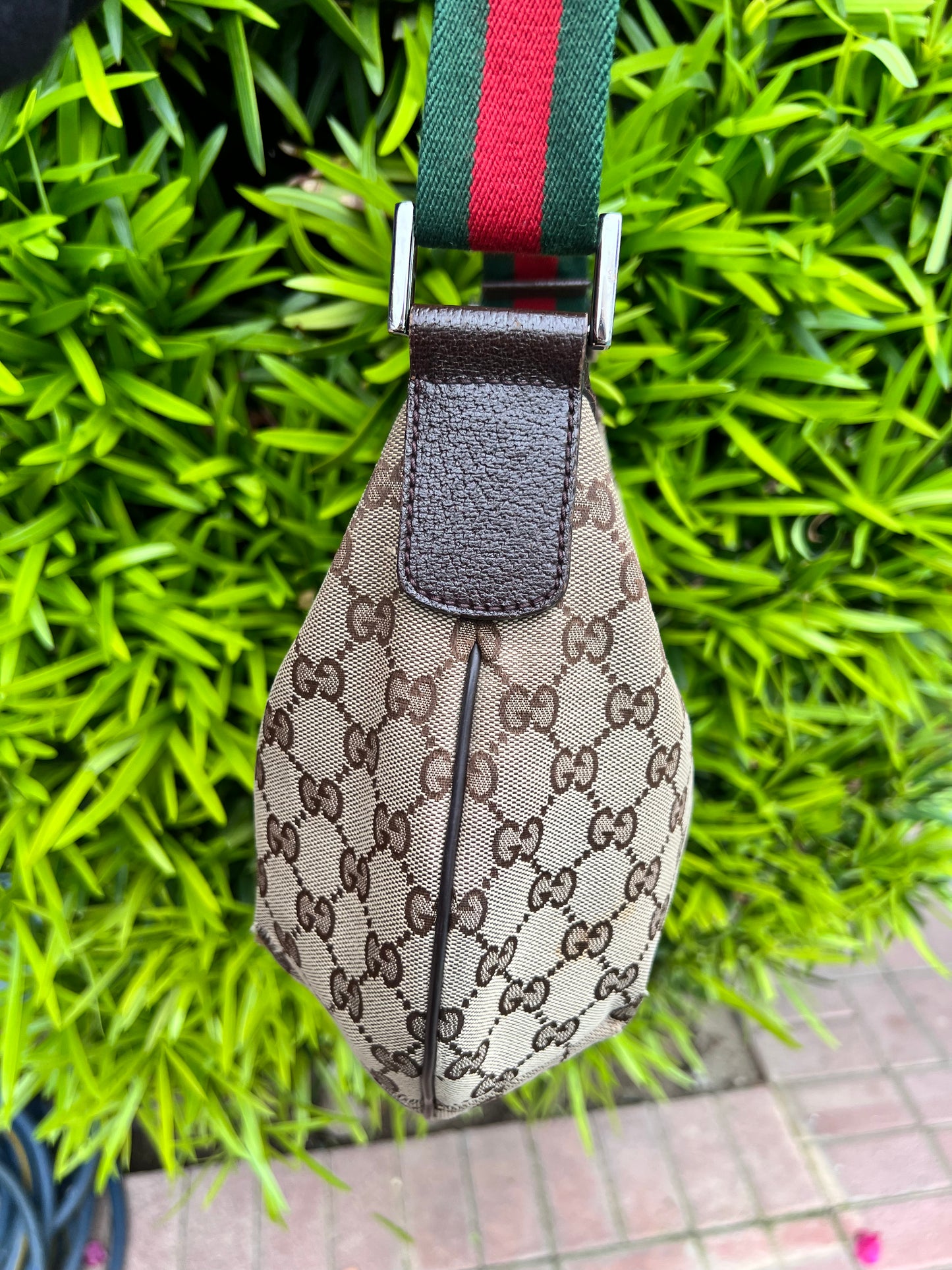 Gucci GG canvas half crescent messenger bag