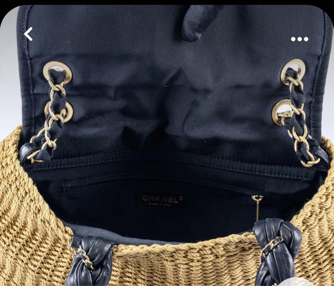 Chanel Woven Raffia Lambskin Coco Country Tote