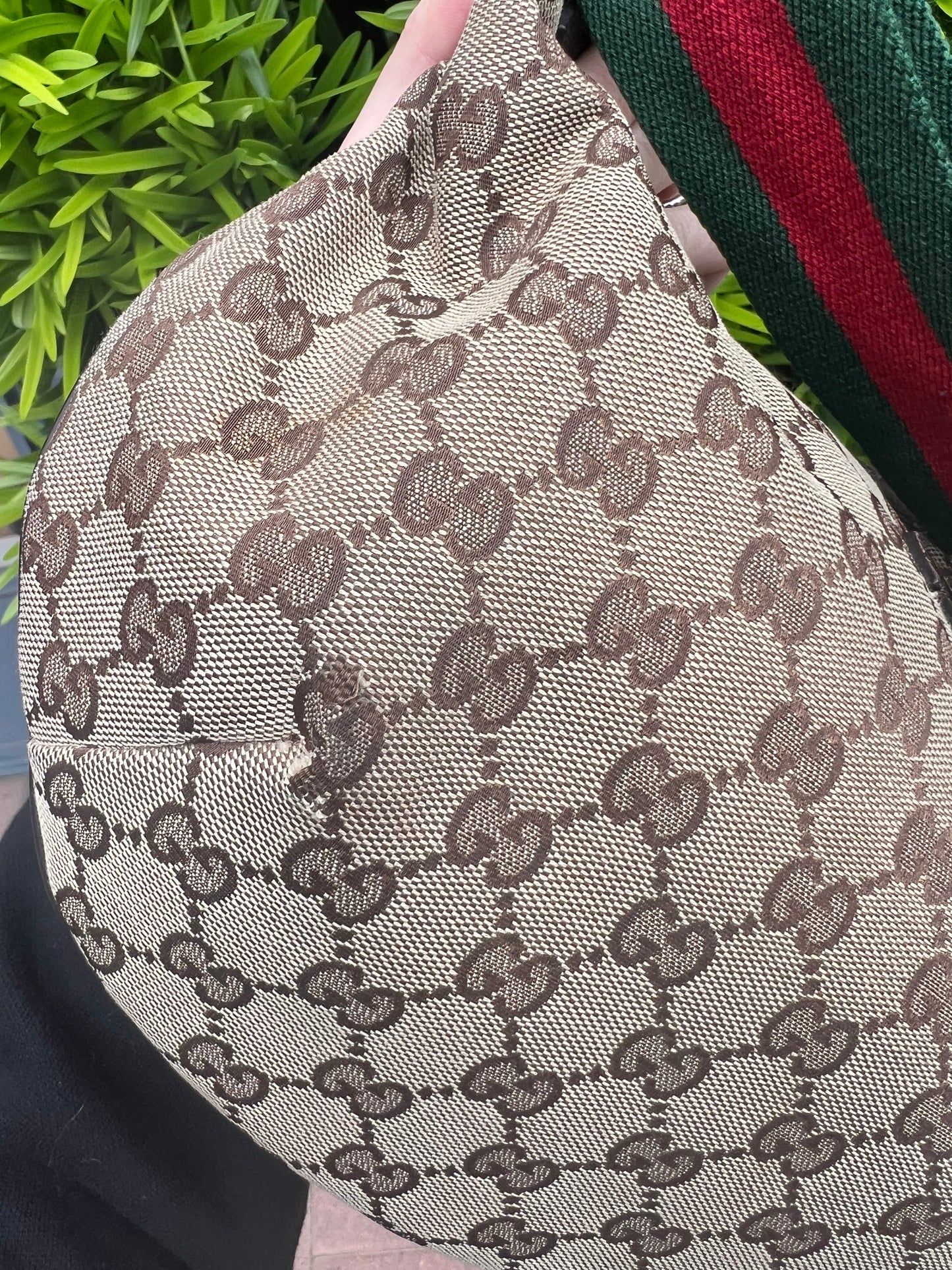 Gucci GG canvas half crescent messenger bag