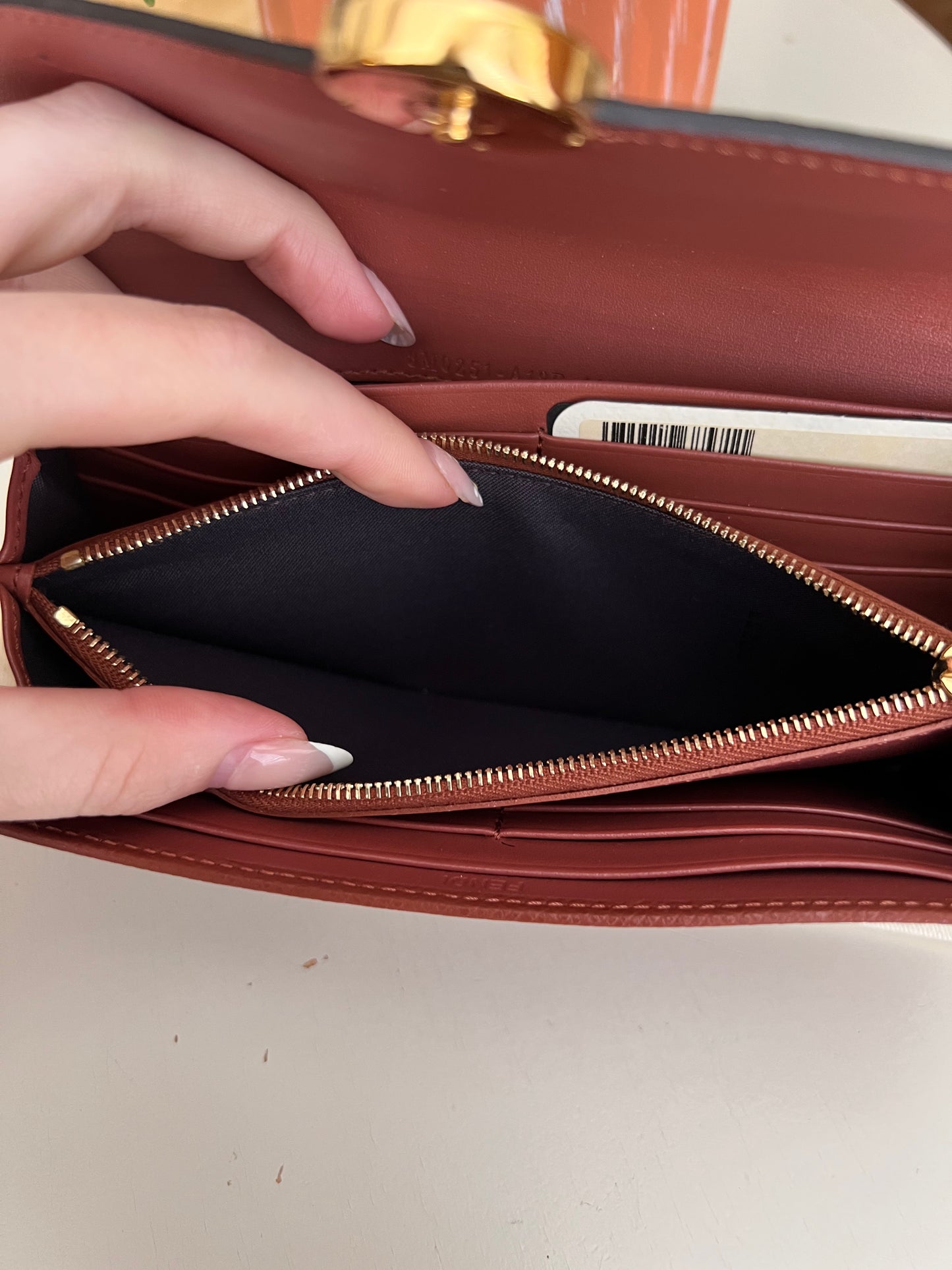 Fendi leather continental long wallet