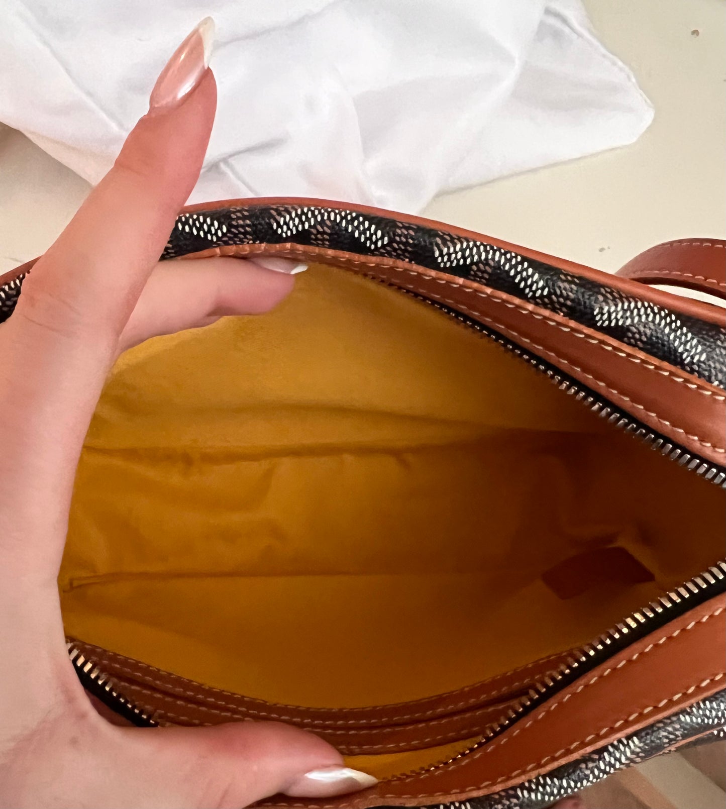 Goyard cap sac vert camera crossbody bag