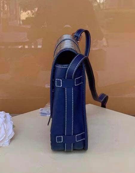 Goyard Goyardine Belvedere MM Messenger Bag in Navy.