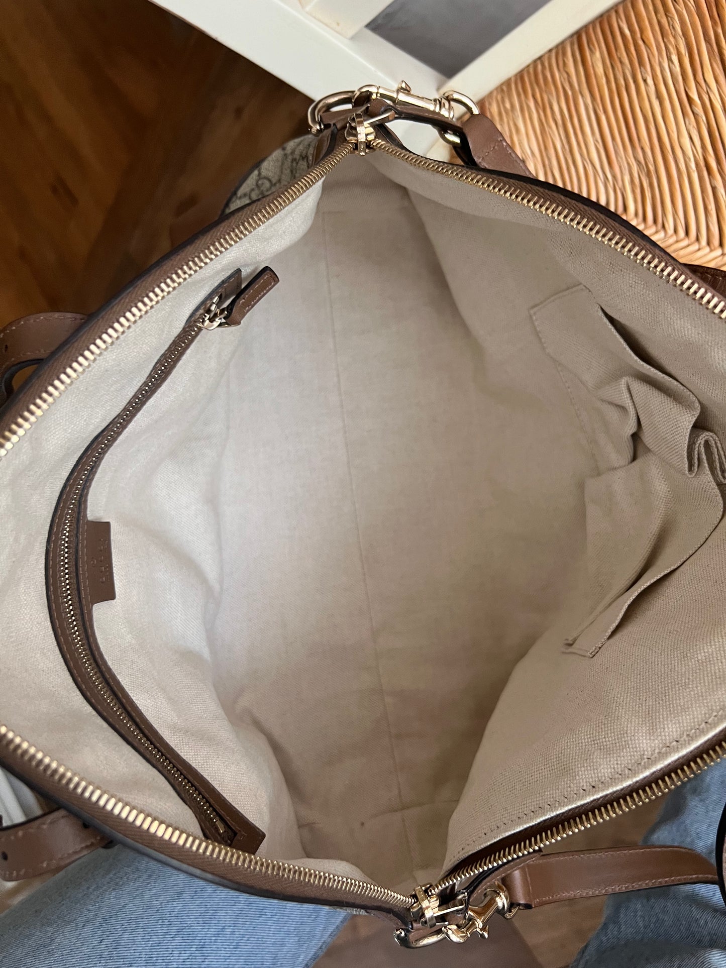 Gucci GG coated canvas dome 2 way zip tote