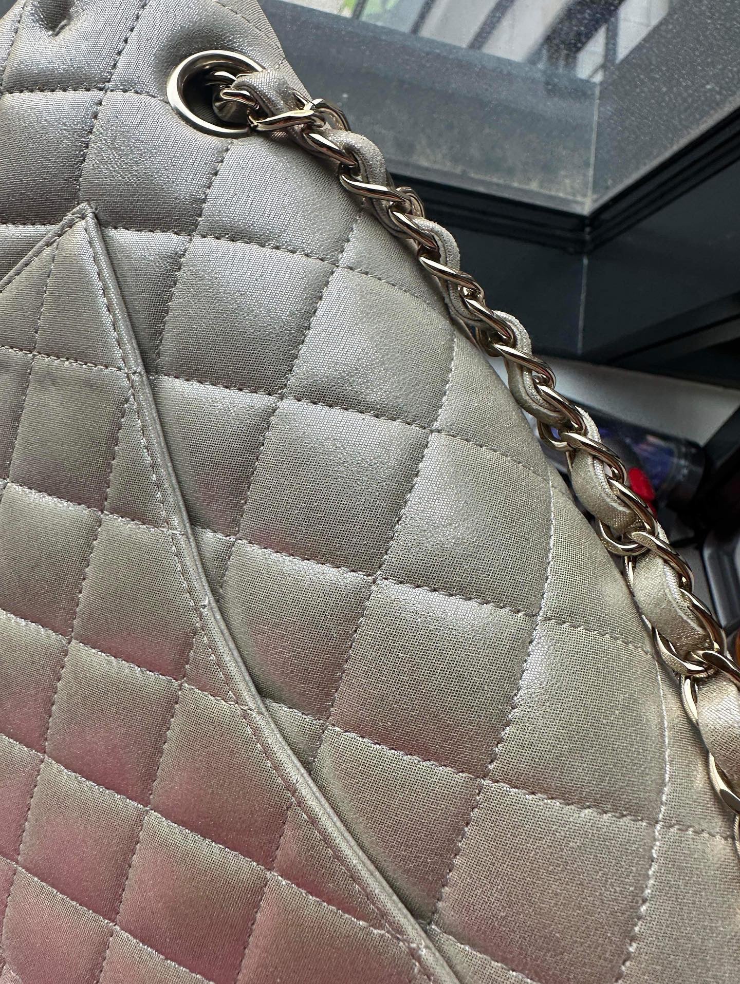 Chanel Metallic Champagne Double flap medium classic flap
