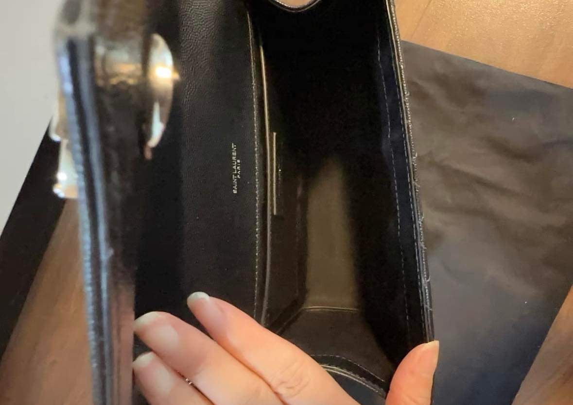 Yves Saint Laurent Black Envelope 2 way bag SHW