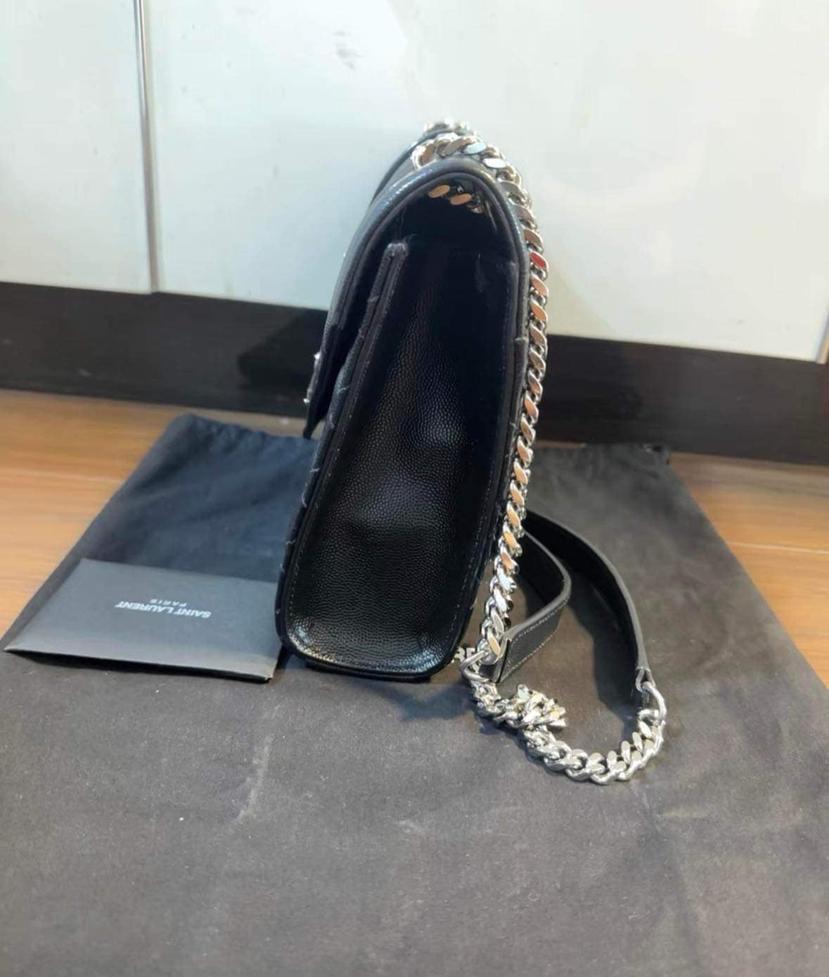 Yves Saint Laurent Black Envelope 2 way bag SHW