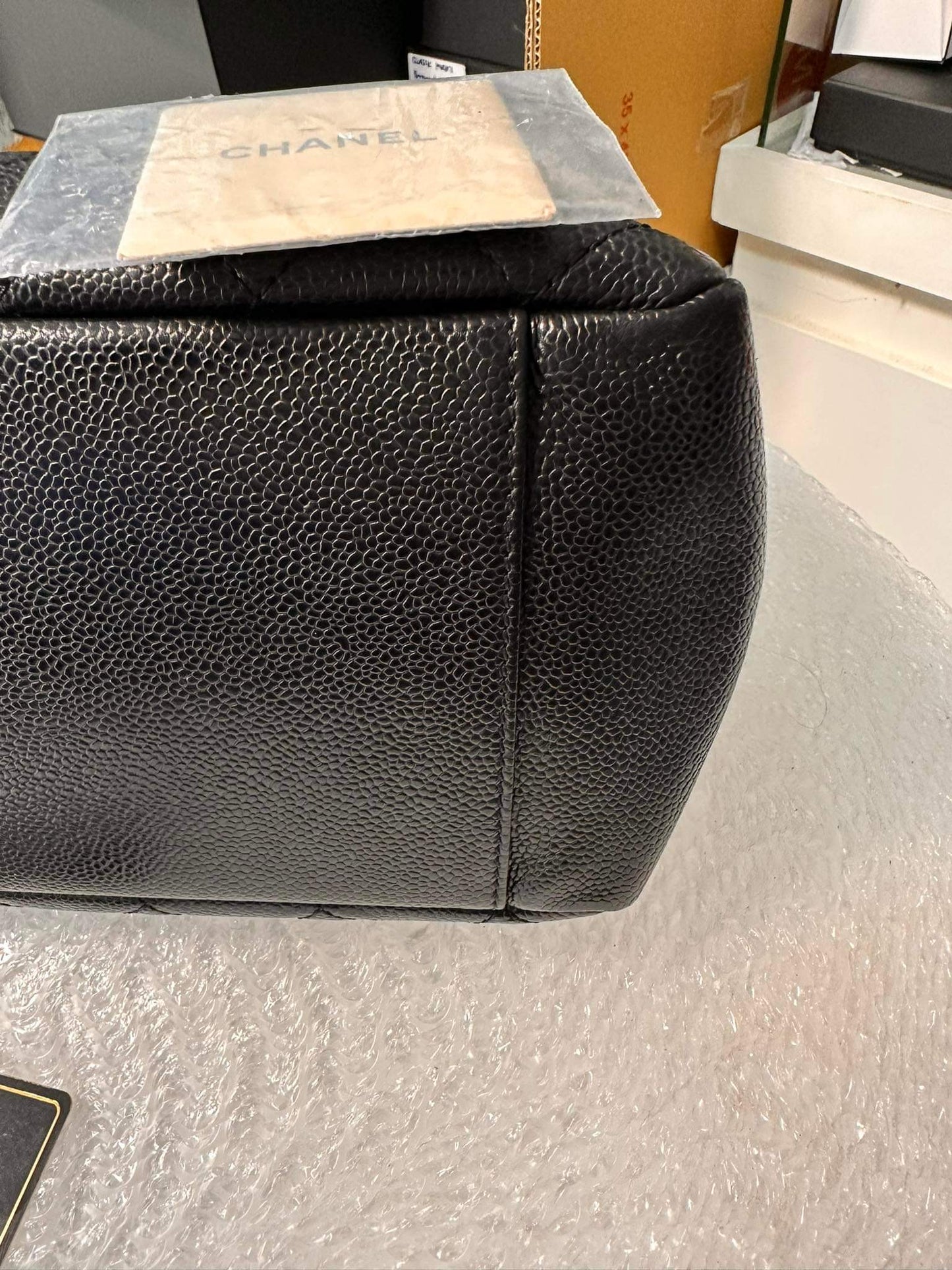 Chanel grand shopper tote black caviar gold hardware