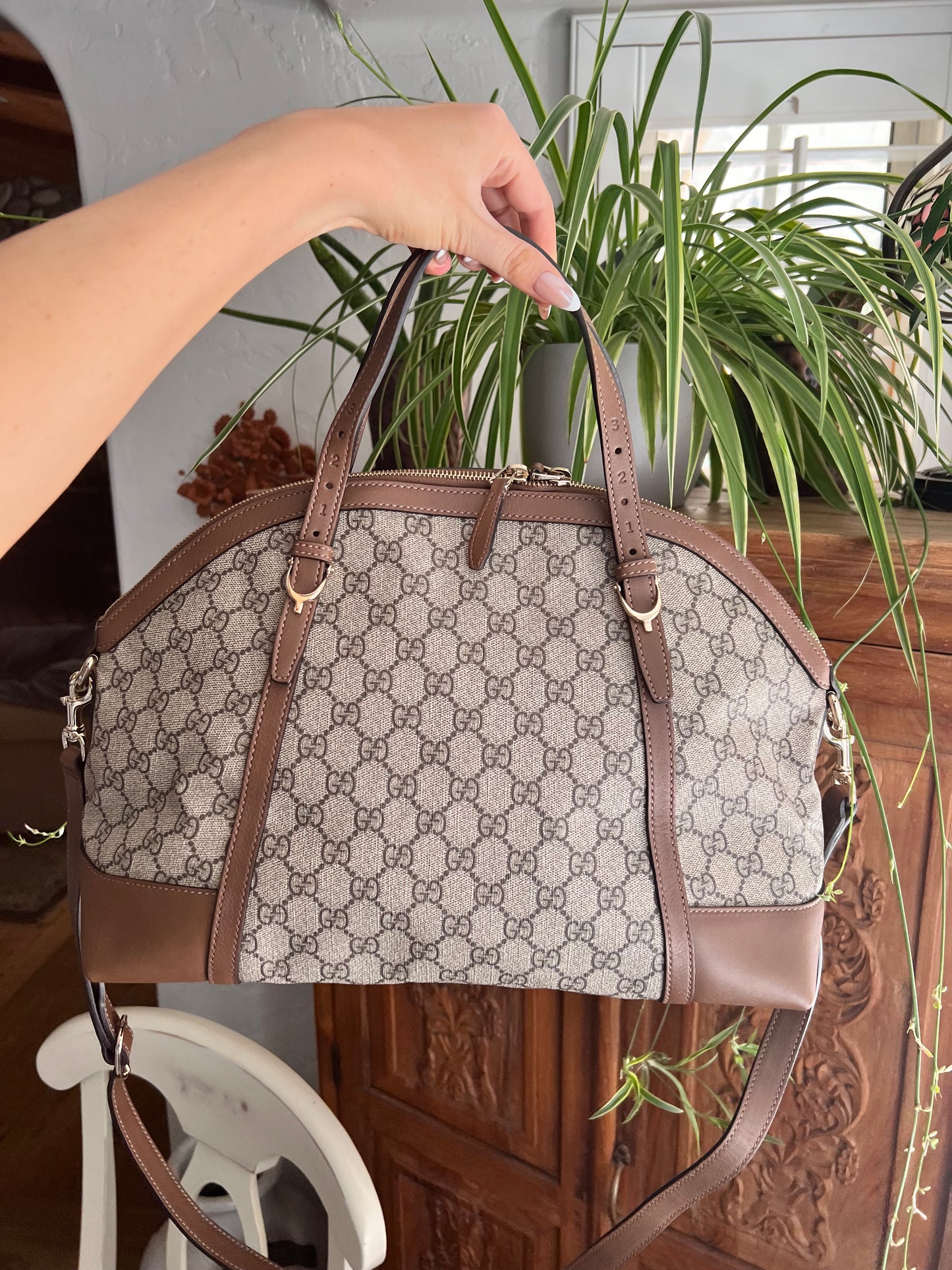 Gucci GG coated canvas dome 2 way zip tote