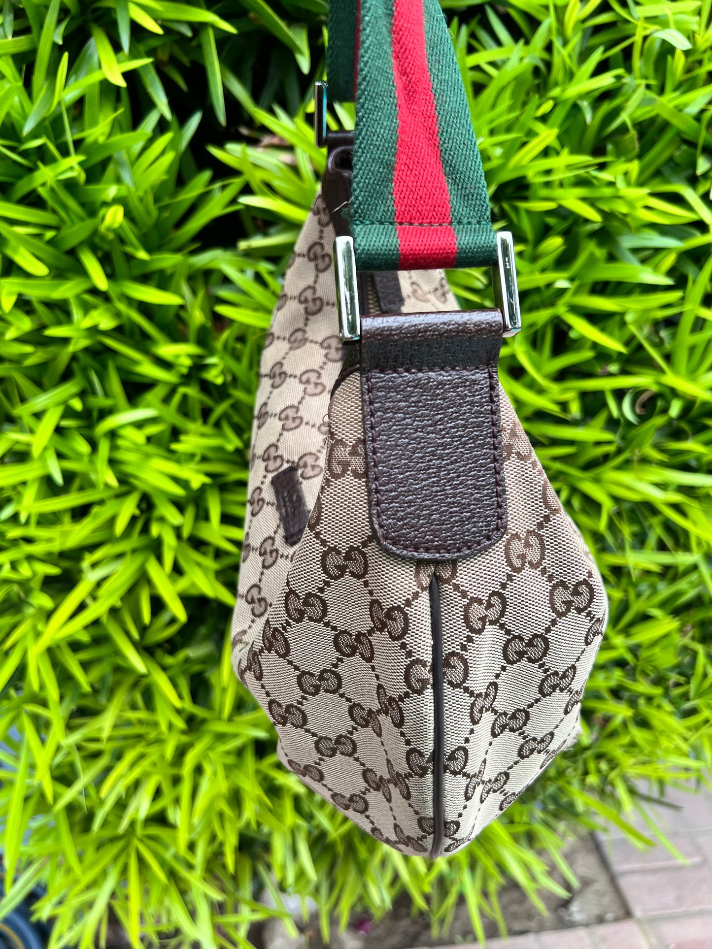 Gucci GG canvas half crescent messenger bag
