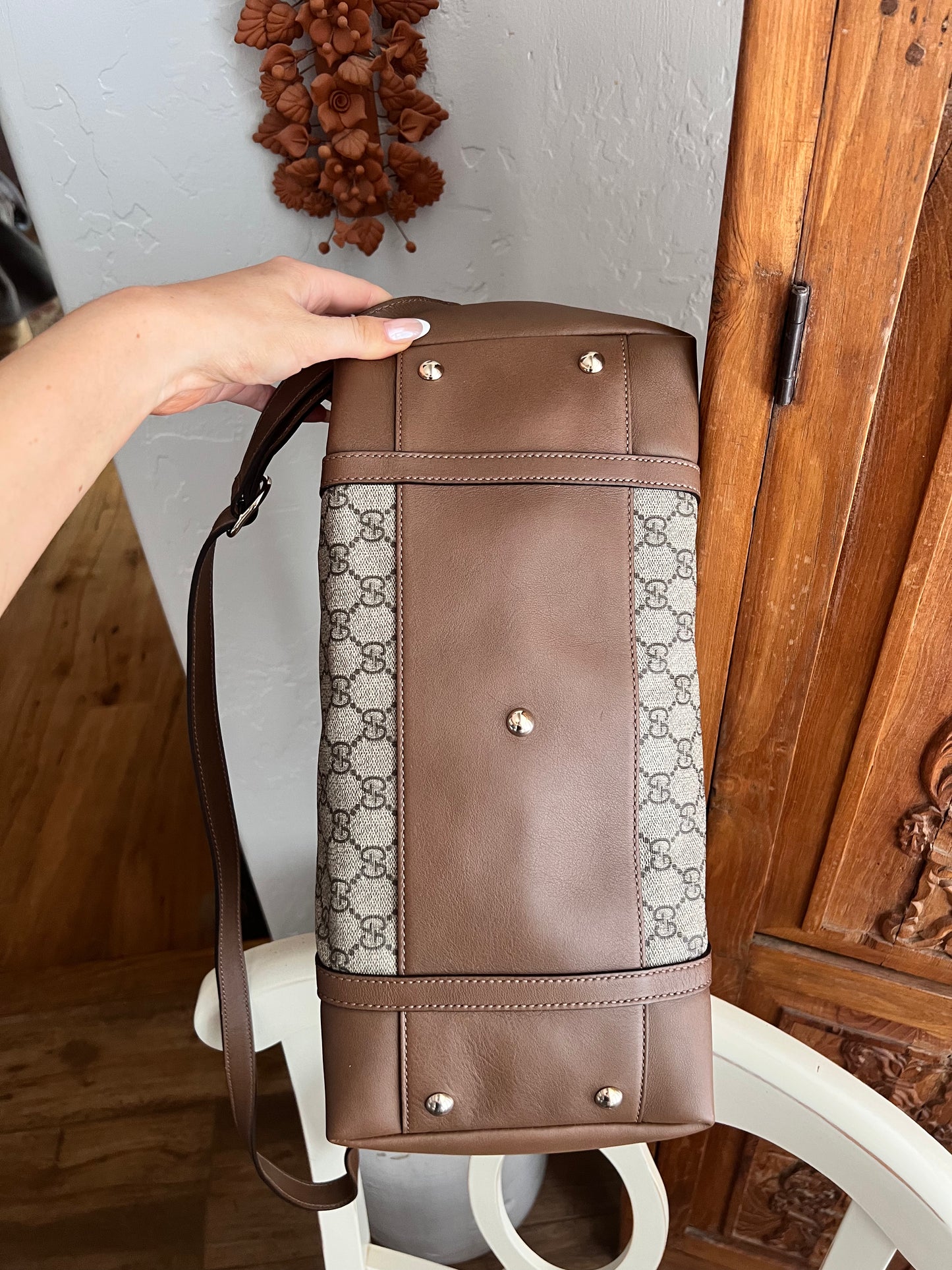 Gucci GG coated canvas dome 2 way zip tote
