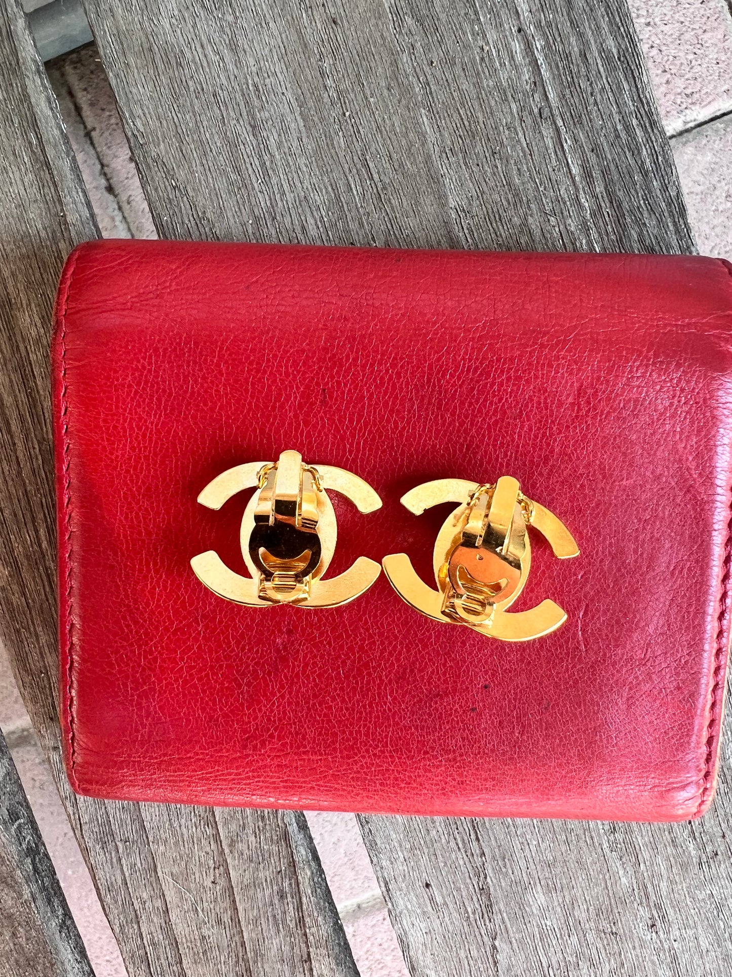 Chanel CC turn lock large earrings