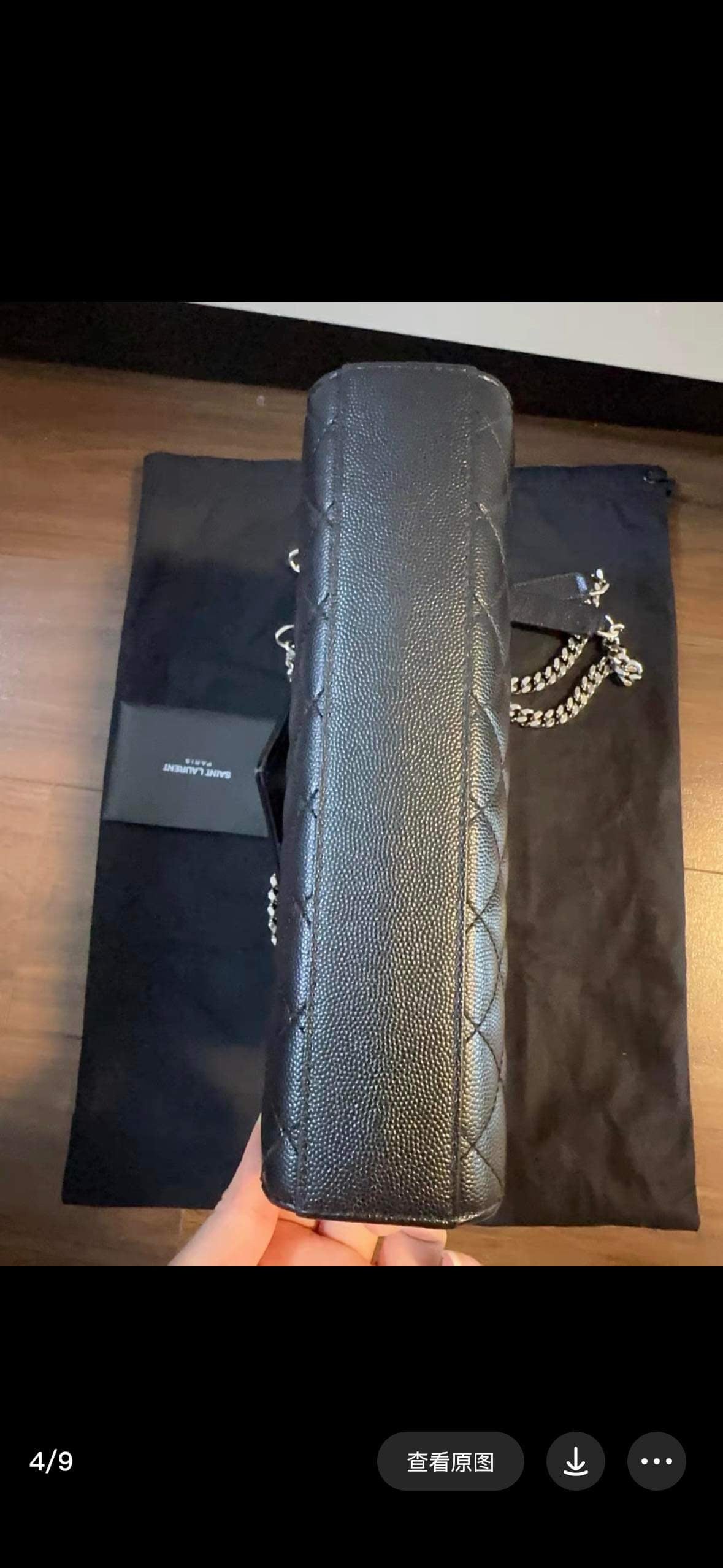 Yves Saint Laurent Black Envelope 2 way bag SHW