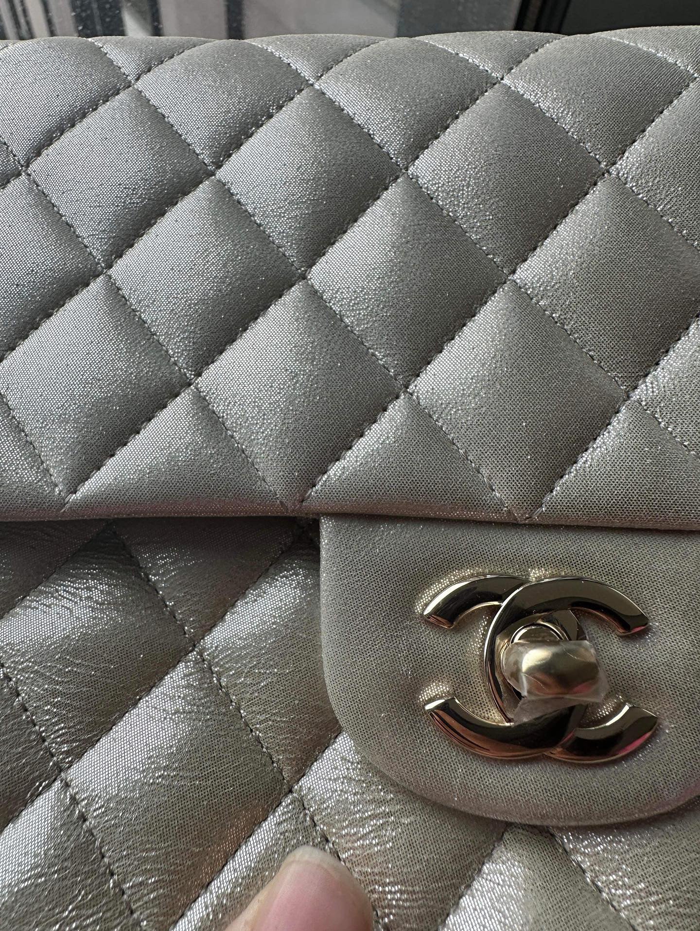 Chanel Metallic Champagne Double flap medium classic flap