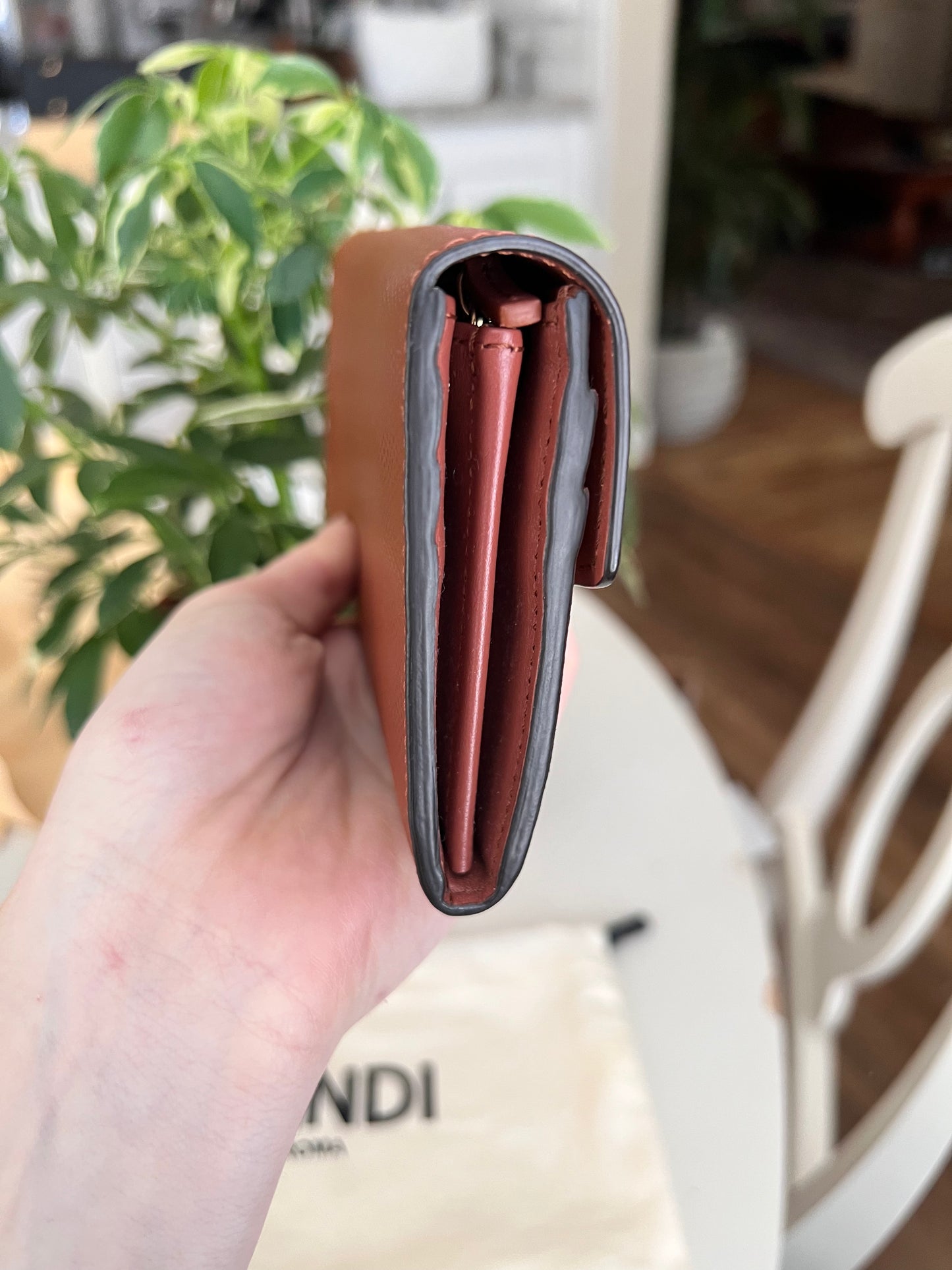 Fendi leather continental long wallet