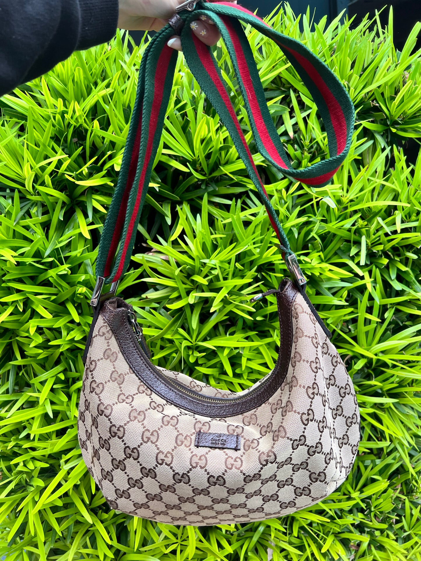 Gucci GG canvas half crescent messenger bag