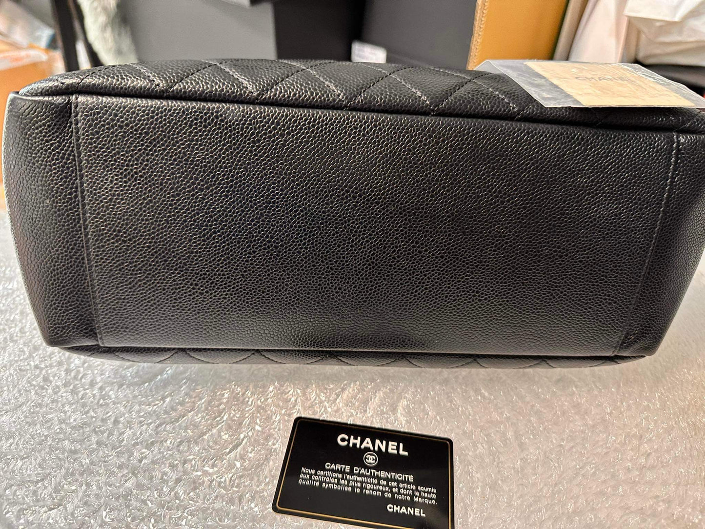 Chanel grand shopper tote black caviar gold hardware