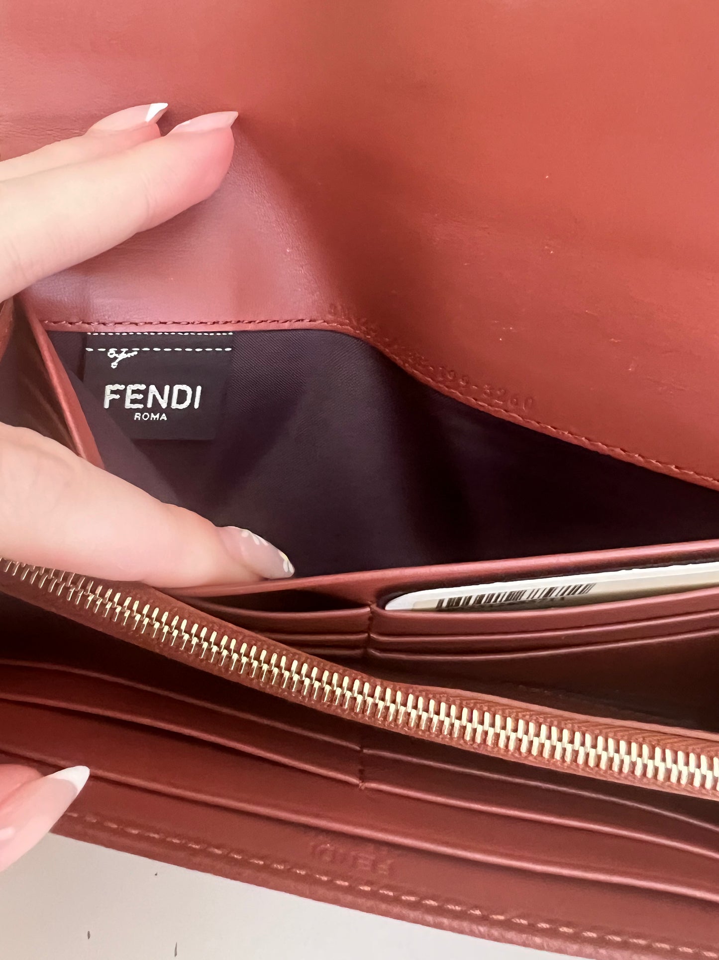Fendi leather continental long wallet