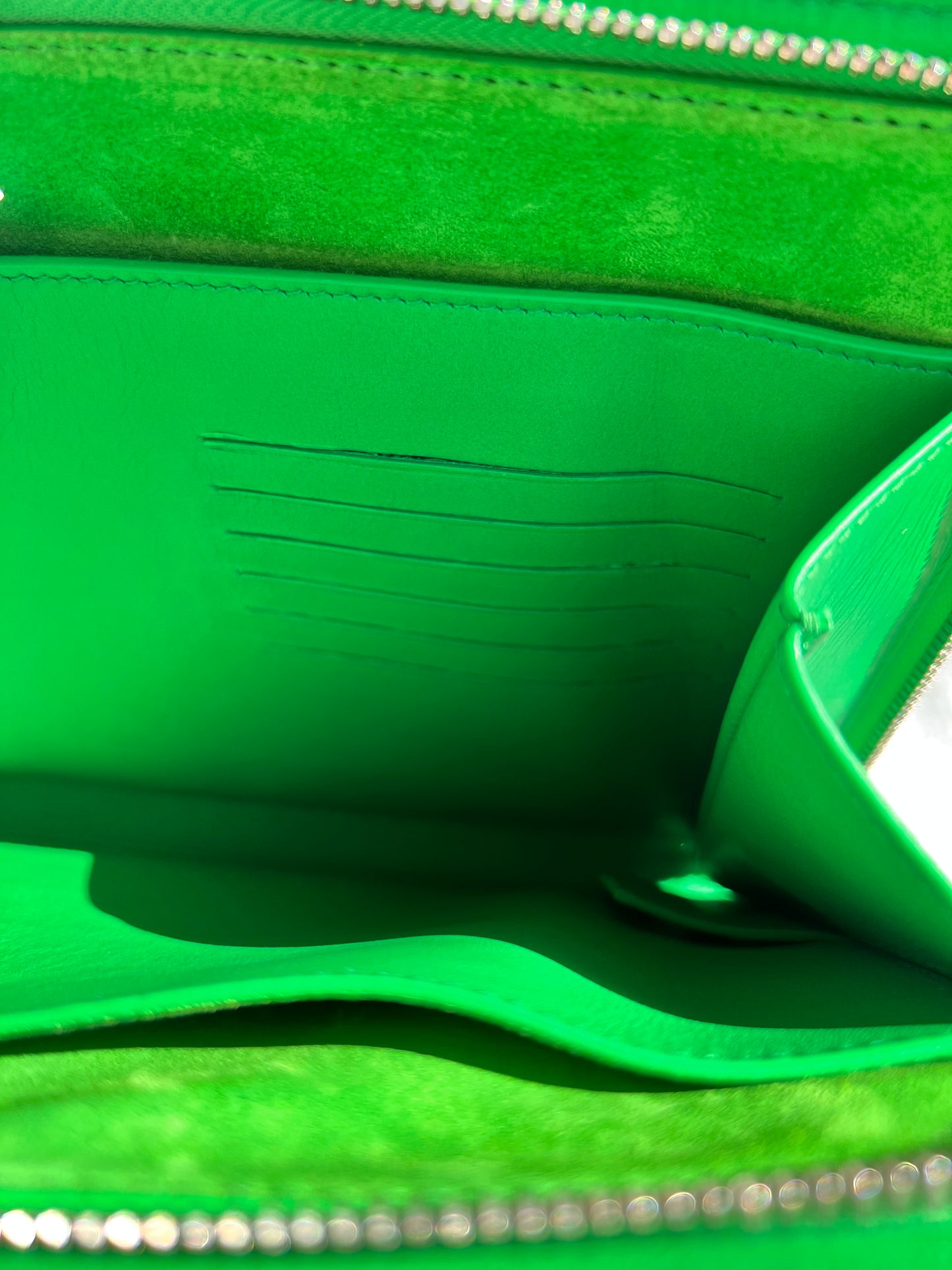 Bottega Veneta intrecciato wristlet clutch parakeet green