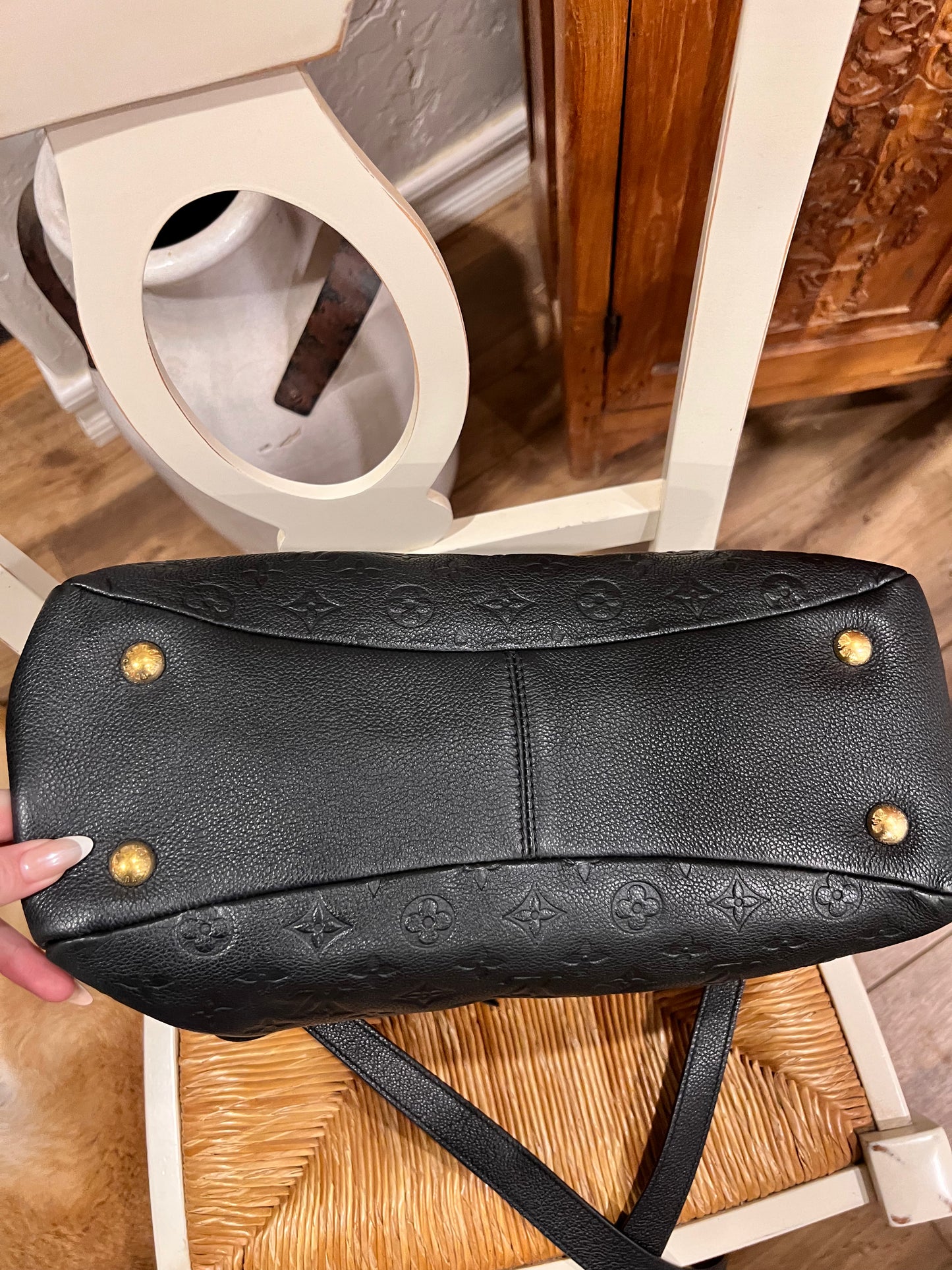 Louis Vuitton black empreinte ponty 2way tote