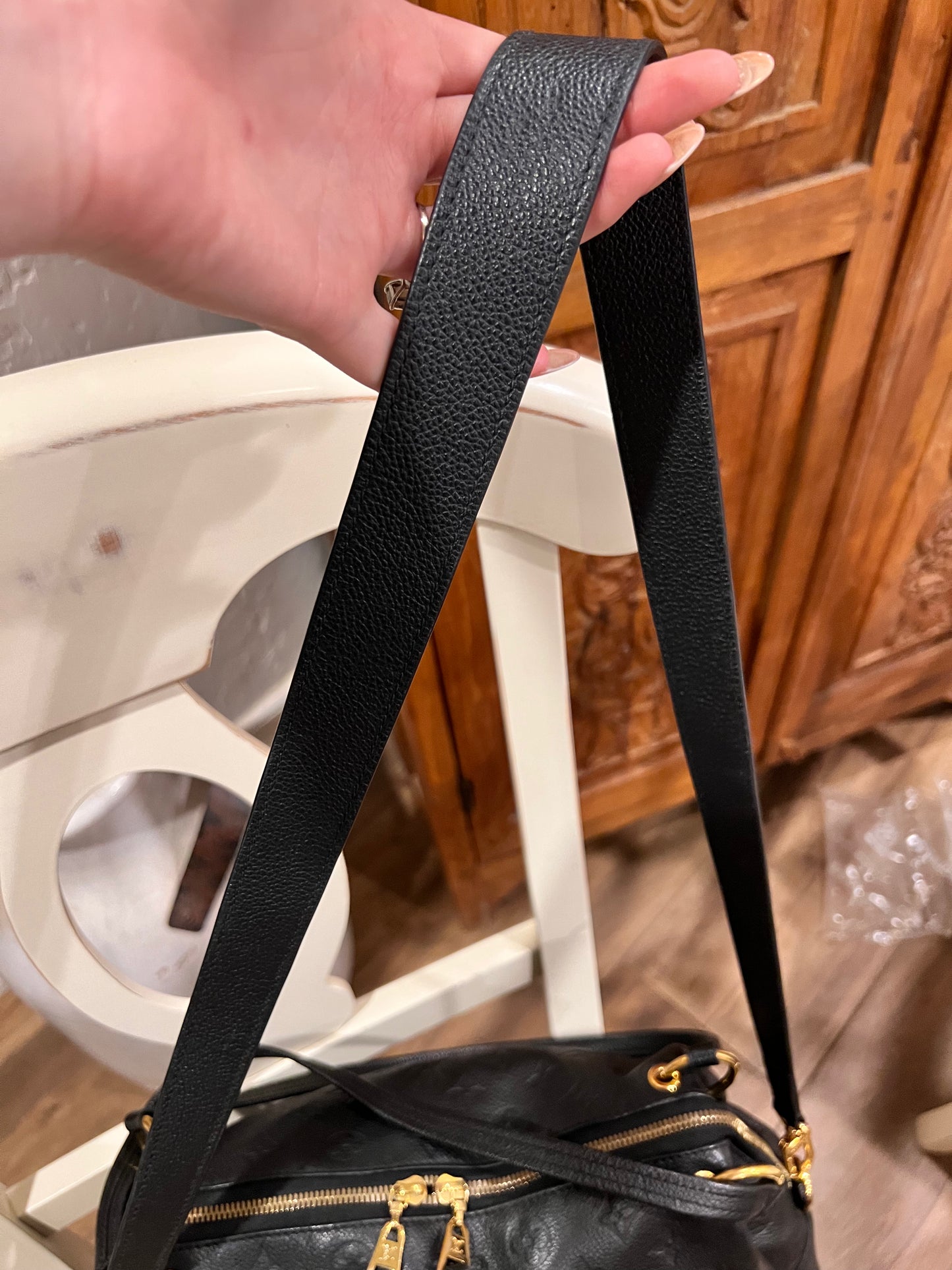 Louis Vuitton black empreinte ponty 2way tote