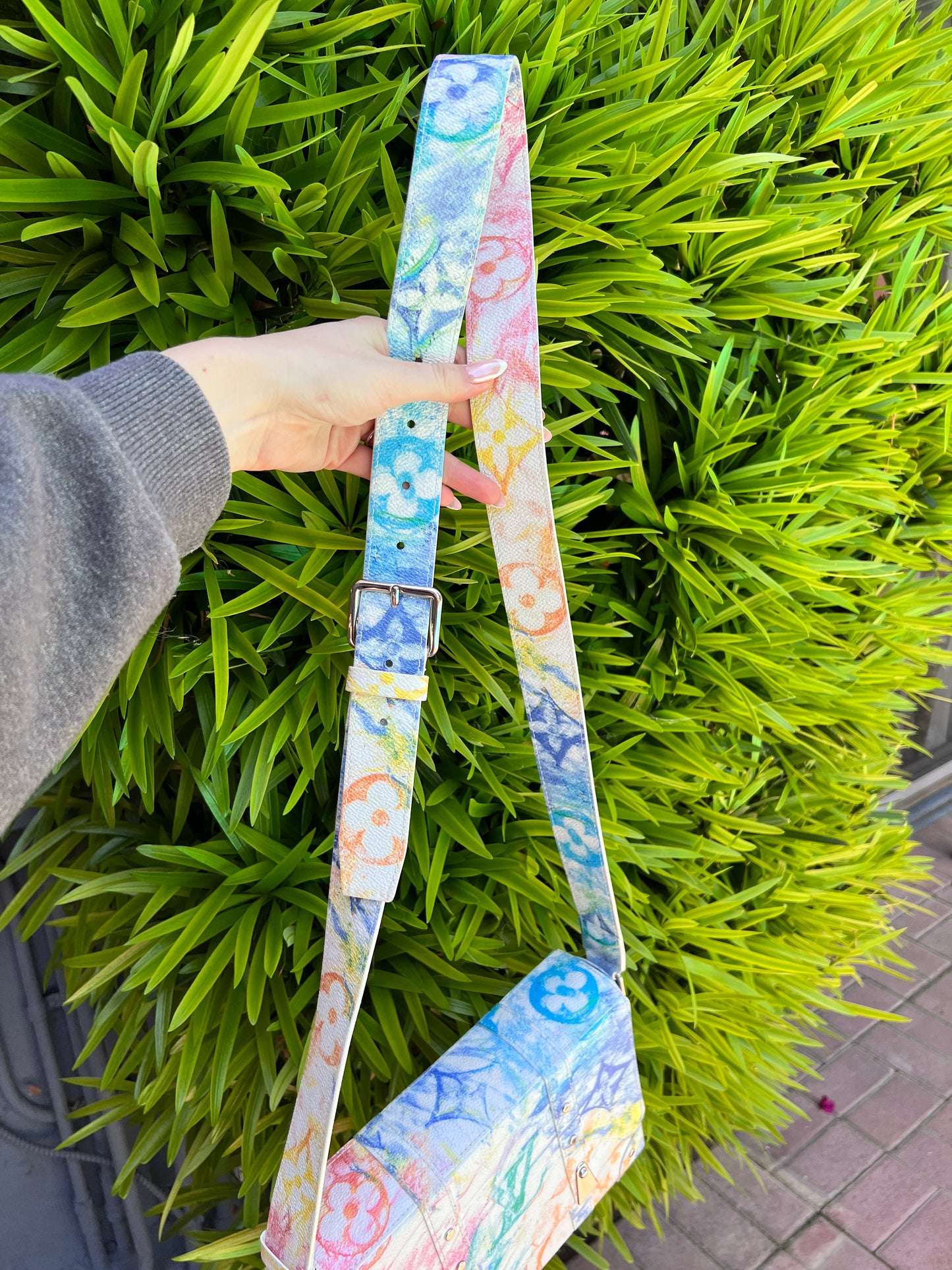 Louis Vuitton limited edition pastel watercolor trunk PM messenger bag