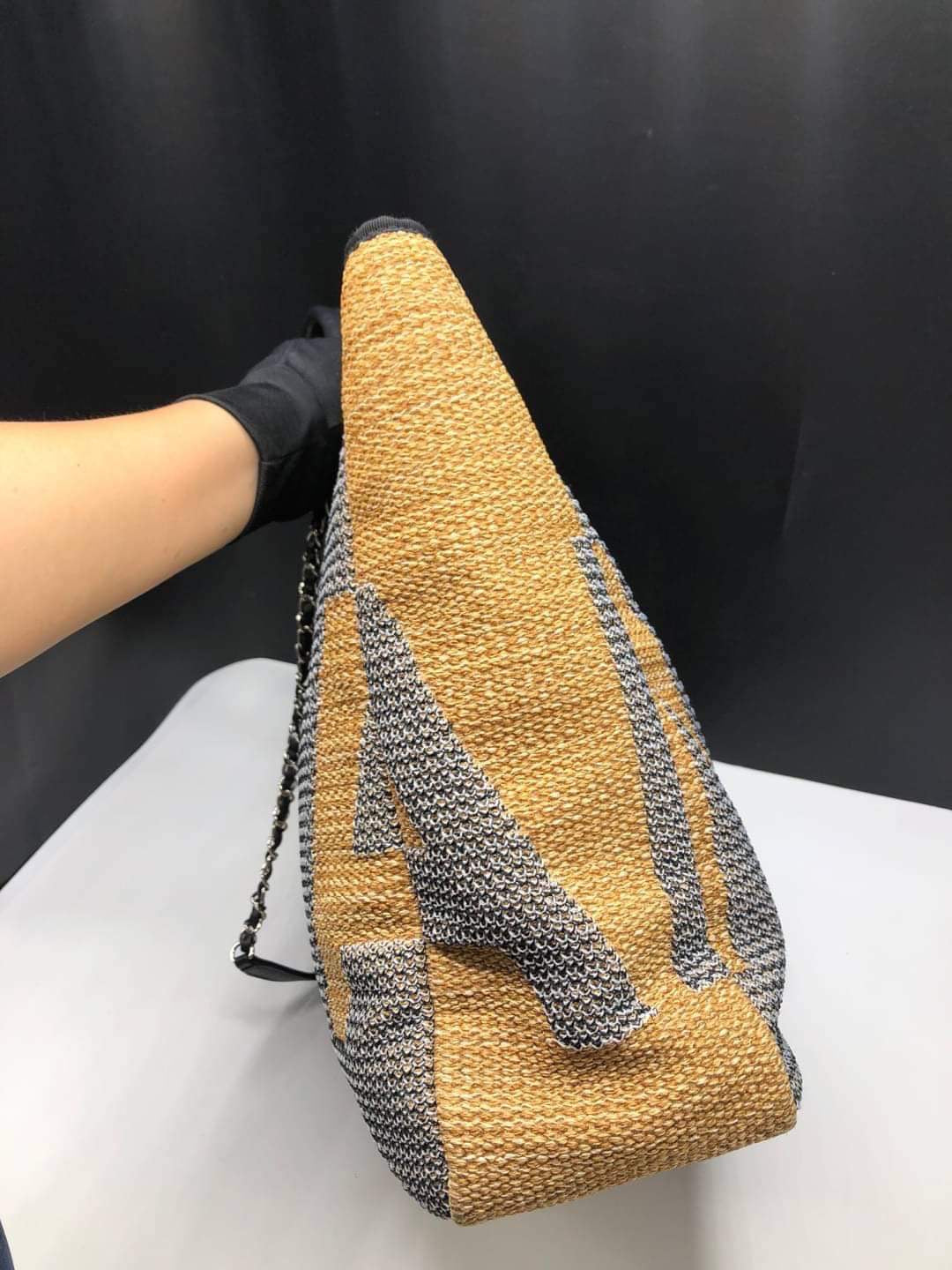 Chanel Deauville Woven Large Shopping Tote Bag